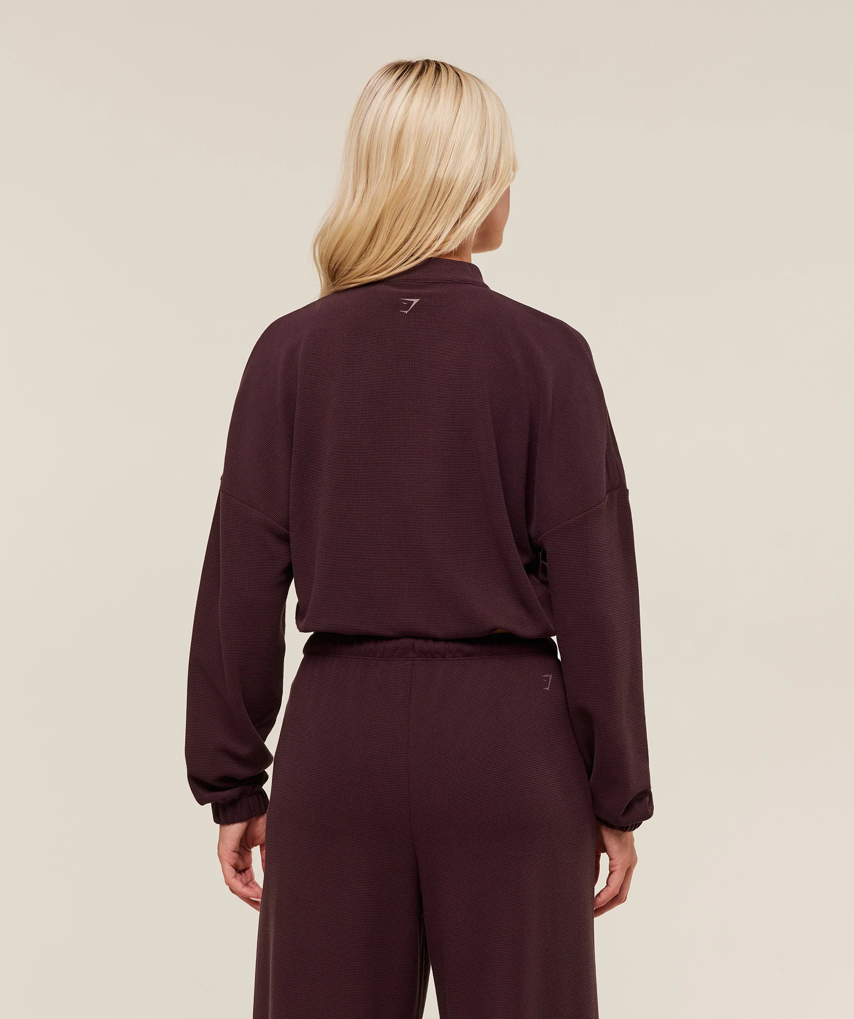 Gymshark Waffle Midi Zip Up Jacket - Cherry Purple - Image 3