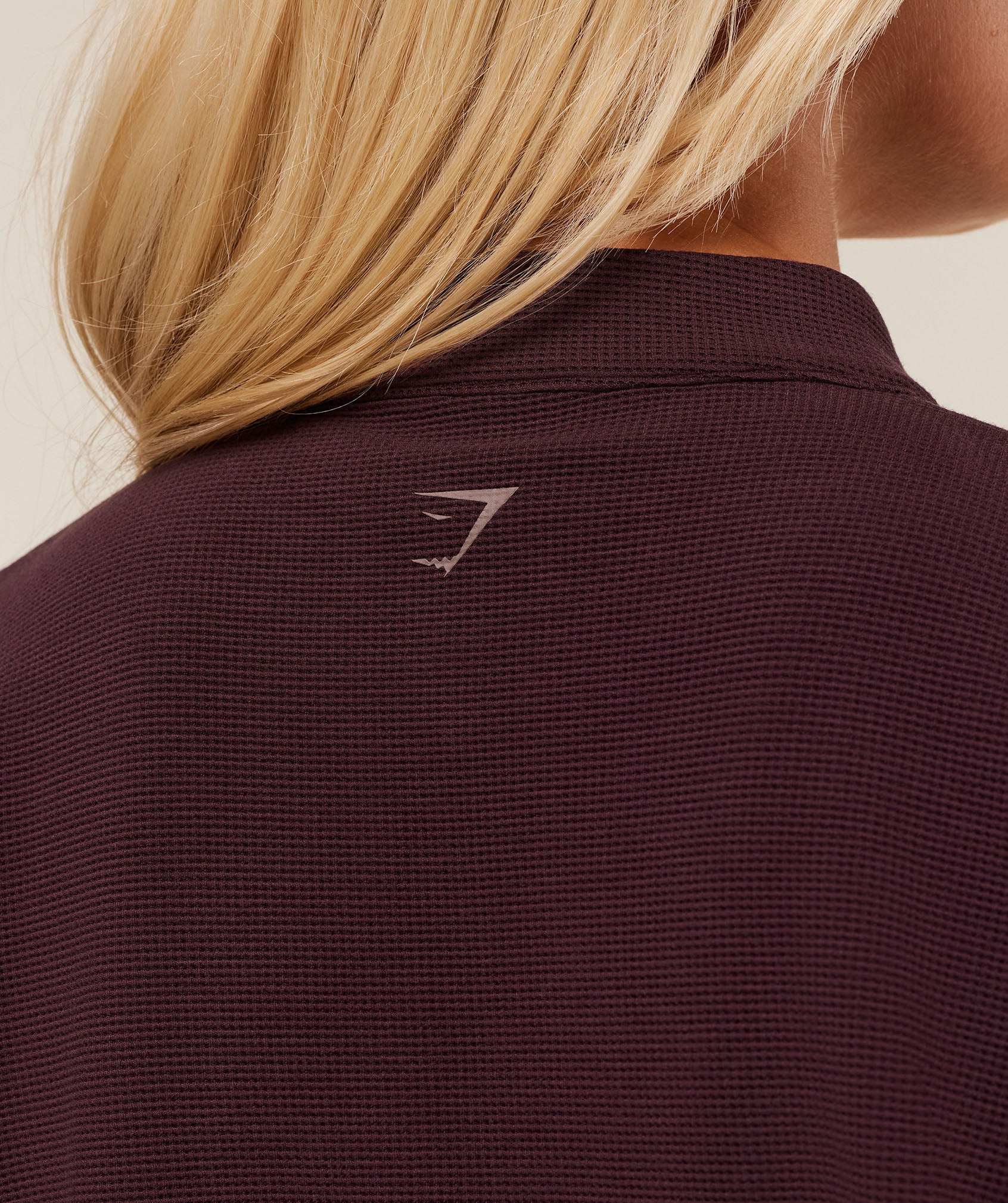 Gymshark Waffle Midi Zip Up Jacket - Cherry Purple - Image 7