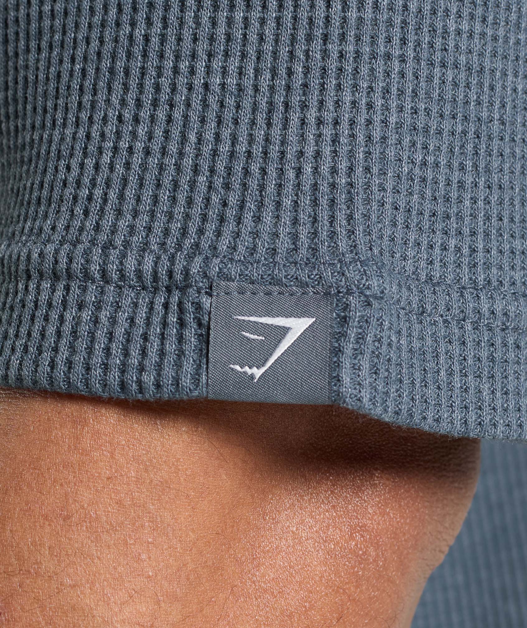 Gymshark Waffle Oversized T-Shirt - Titanium Blue - Image 5