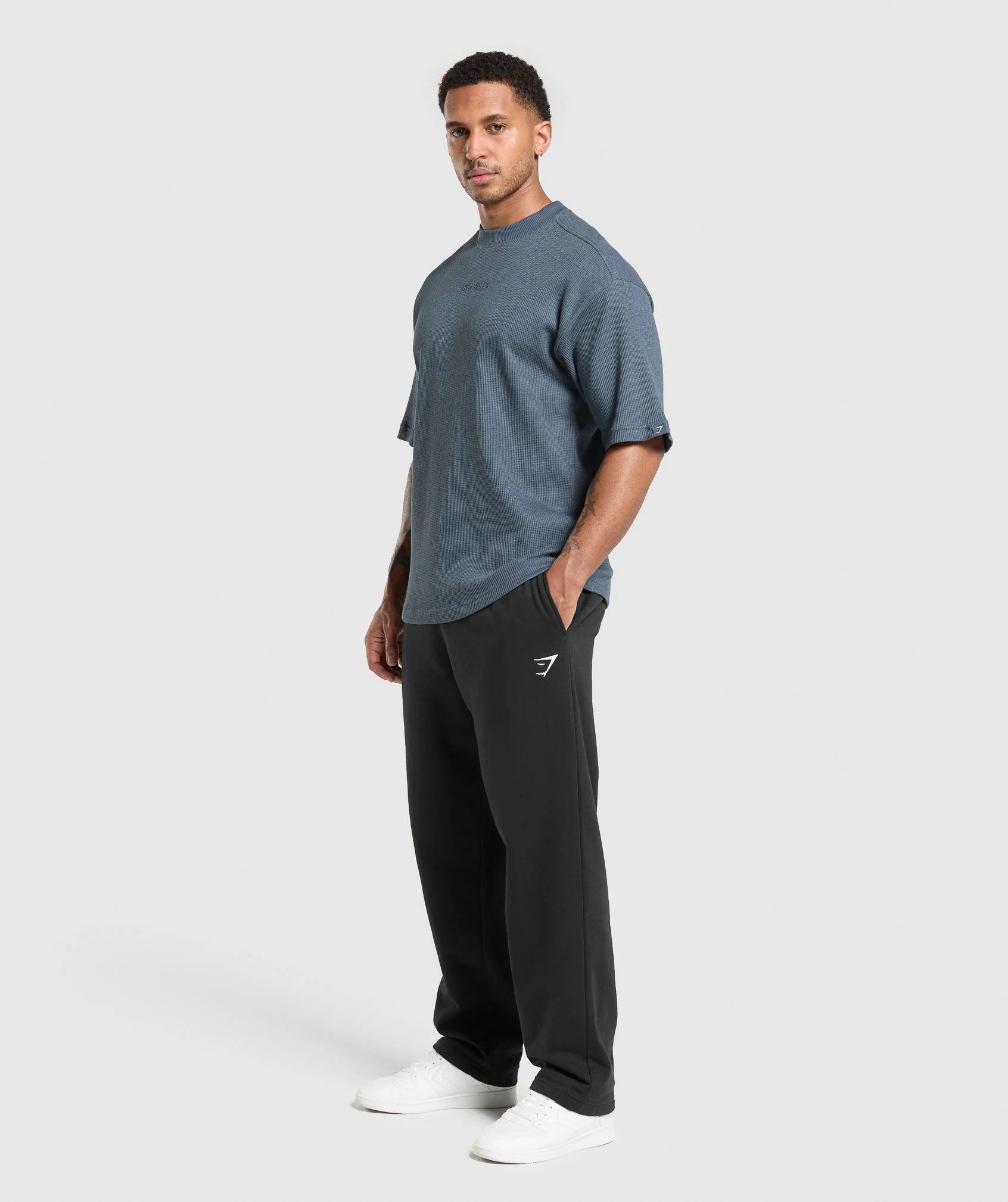 Gymshark Waffle Oversized T-Shirt - Titanium Blue - Image 6
