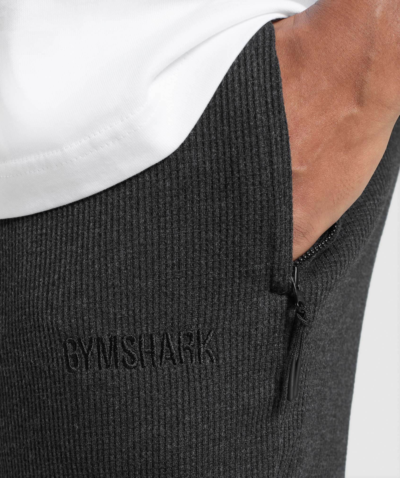Gymshark Waffle Shorts - Black - Image 2