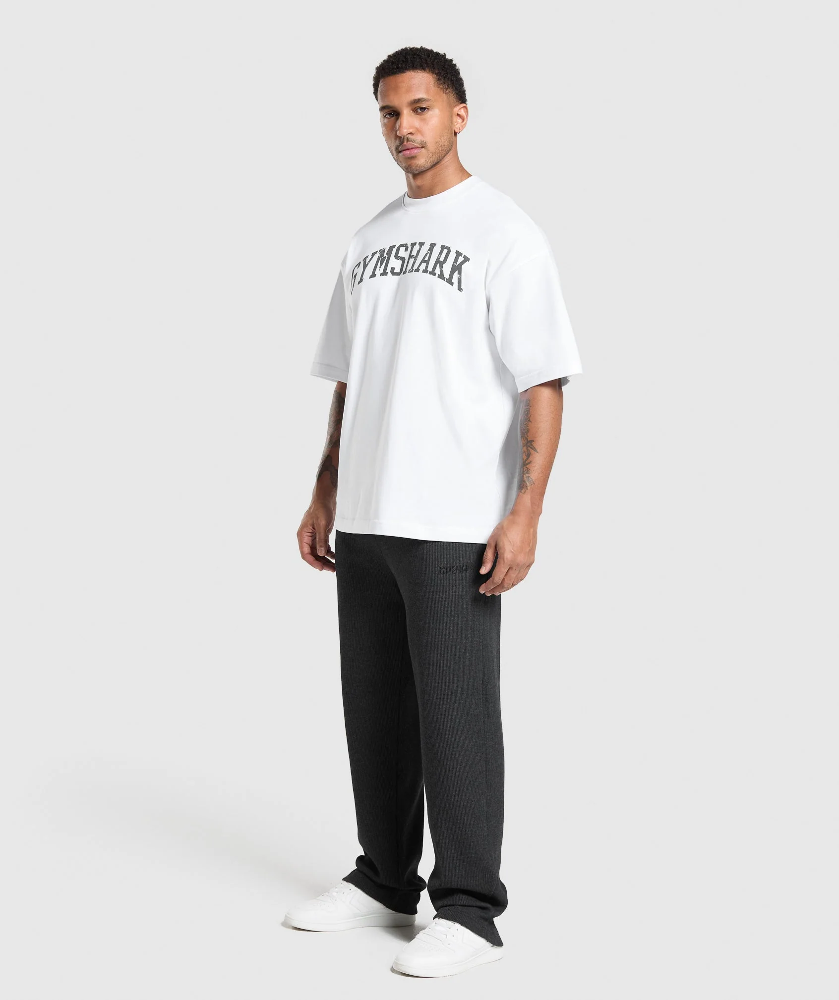 Gymshark Waffle Straight Leg Joggers - Black - Image 4