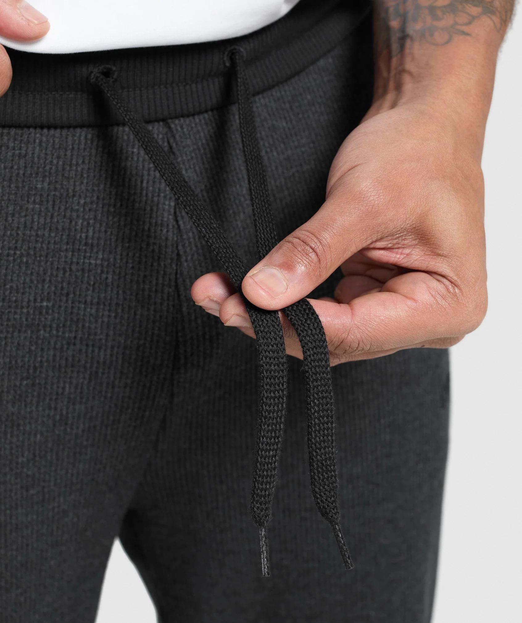 Gymshark Waffle Straight Leg Joggers - Black - Image 7