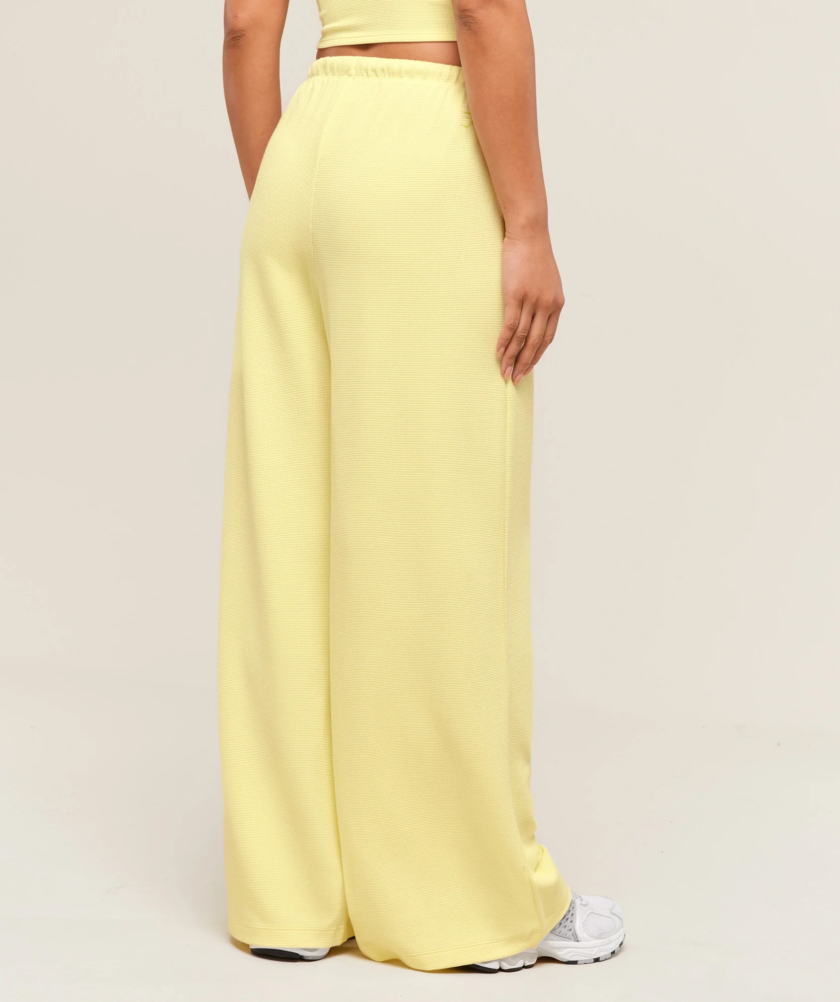Gymshark Waffle Wide Leg Pants - Refresh Yellow - Image 2