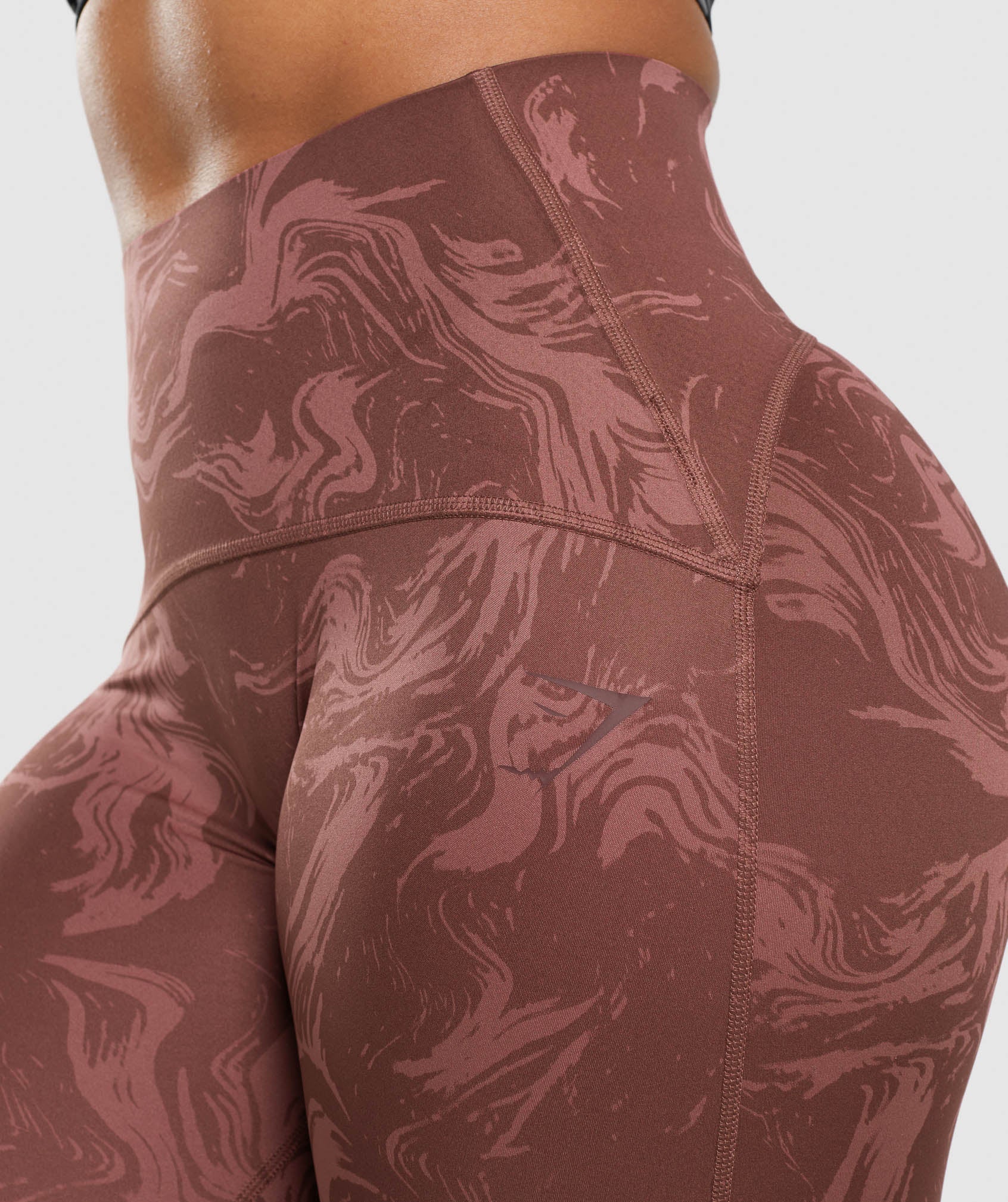 Gymshark Waist Support Leggings - Cherry Brown Print - Image 6