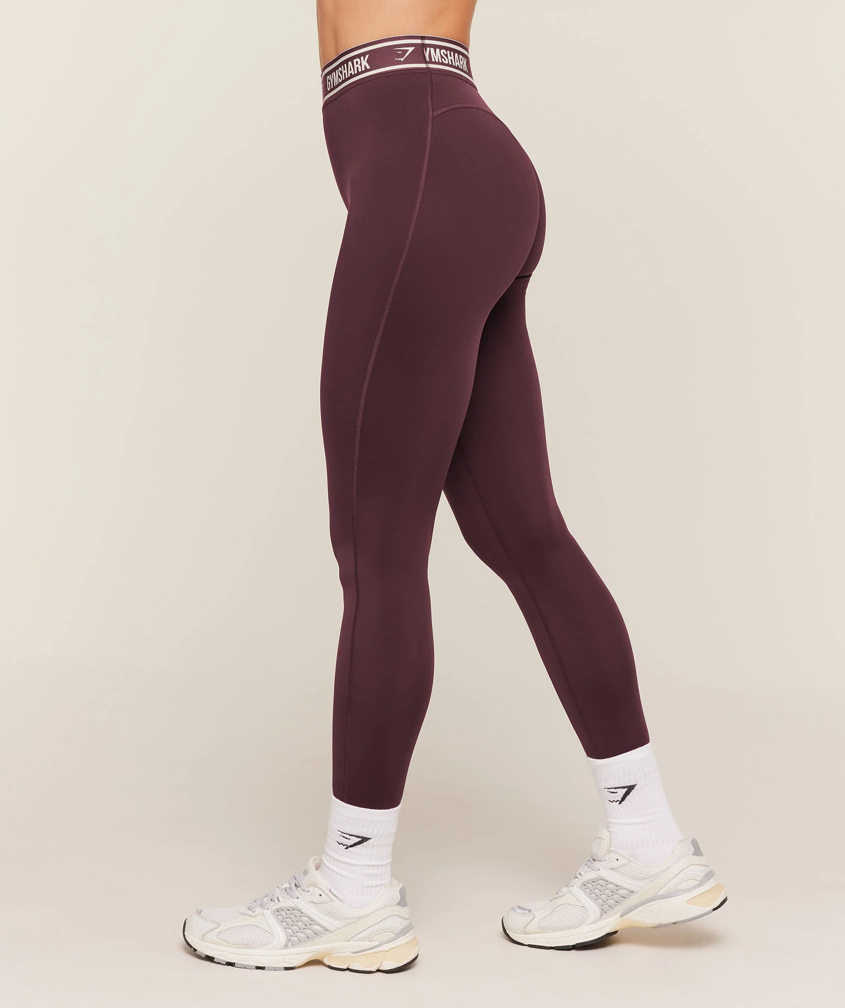 Gymshark Waistband Logo Leggings - Cherry Purple - Image 3