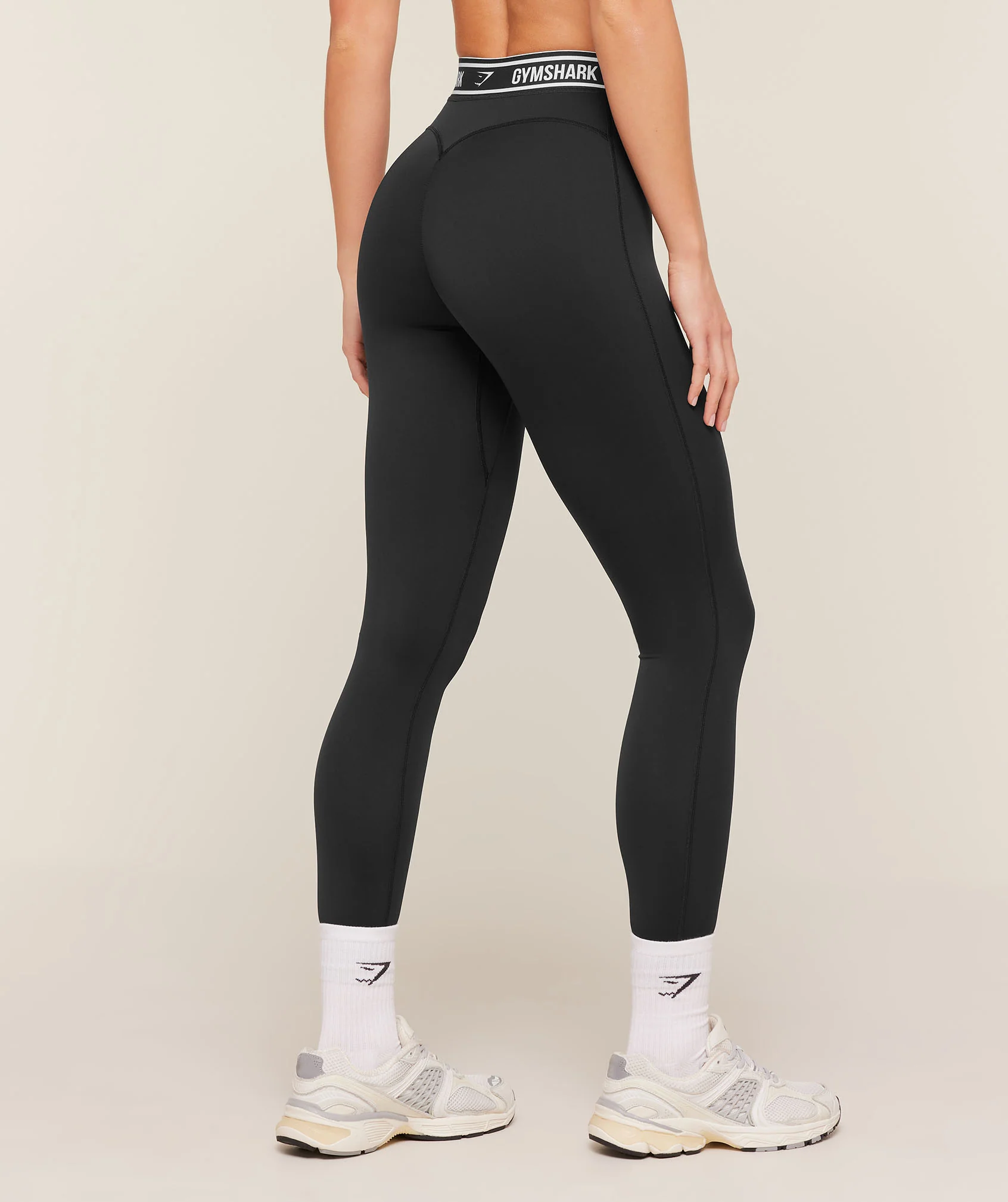 Gymshark Waistband Logo Leggings - Black - Image 2