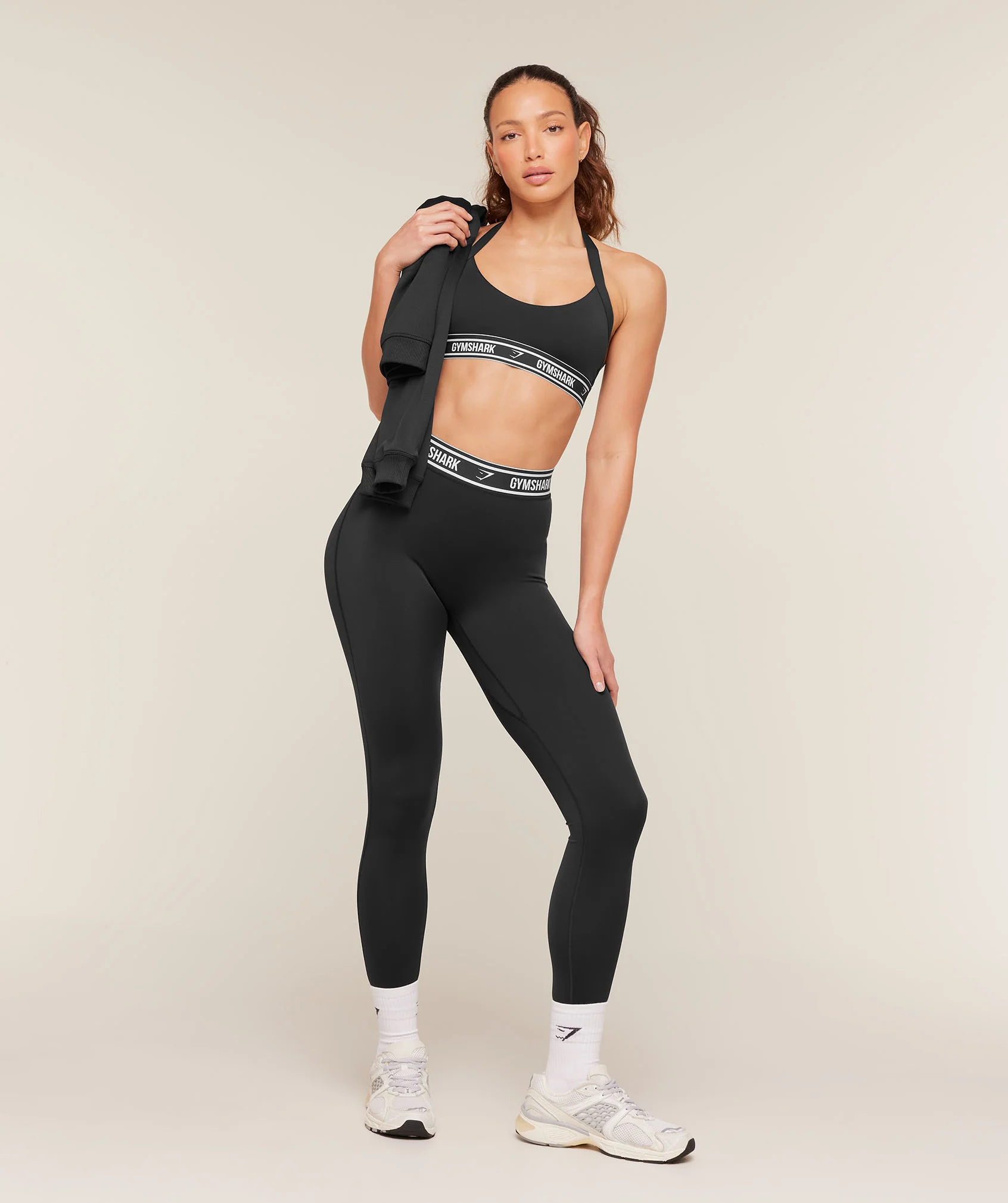 Gymshark Waistband Logo Leggings - Black - Image 4