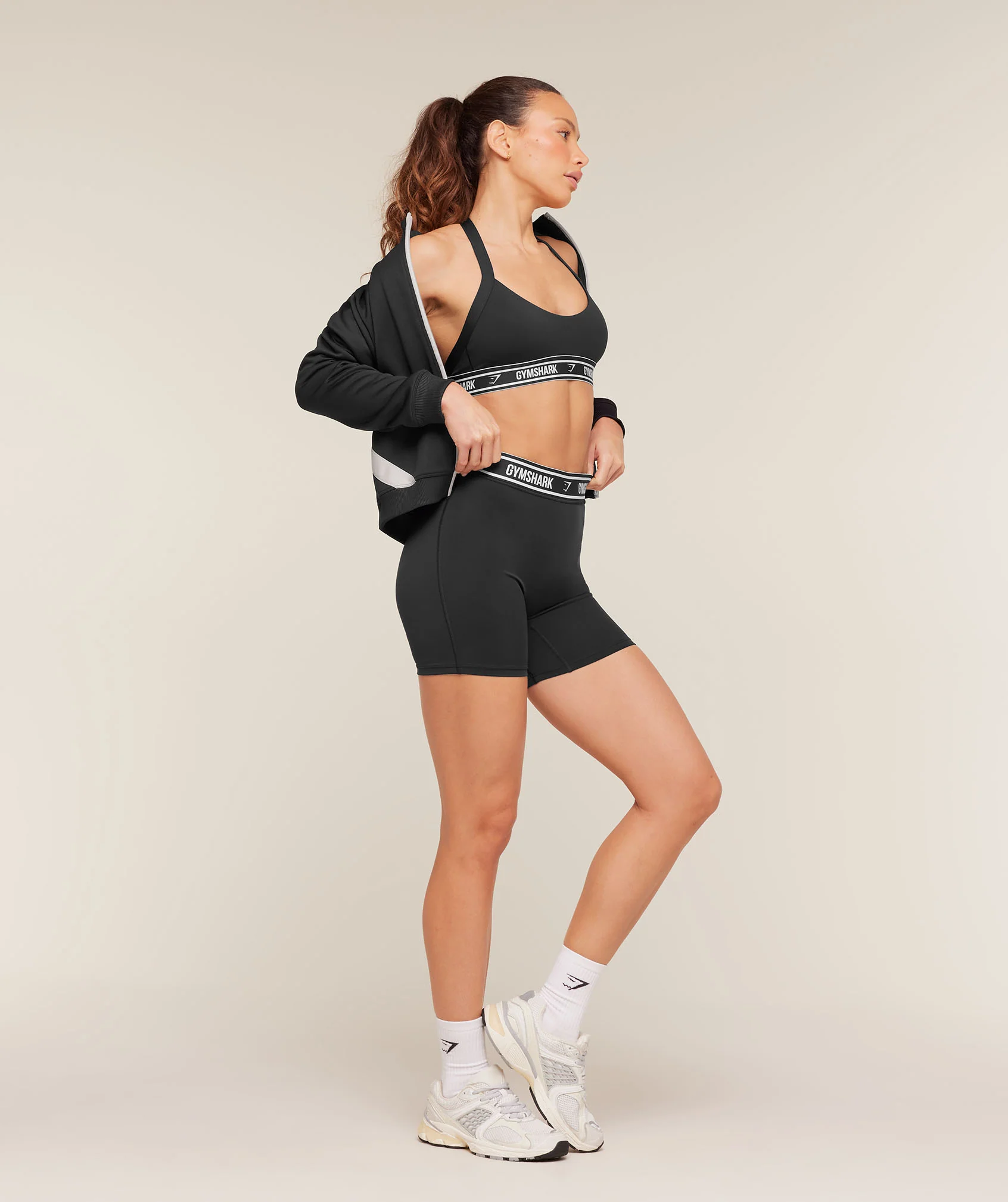 Gymshark Waistband Logo Shorts - Black - Image 4