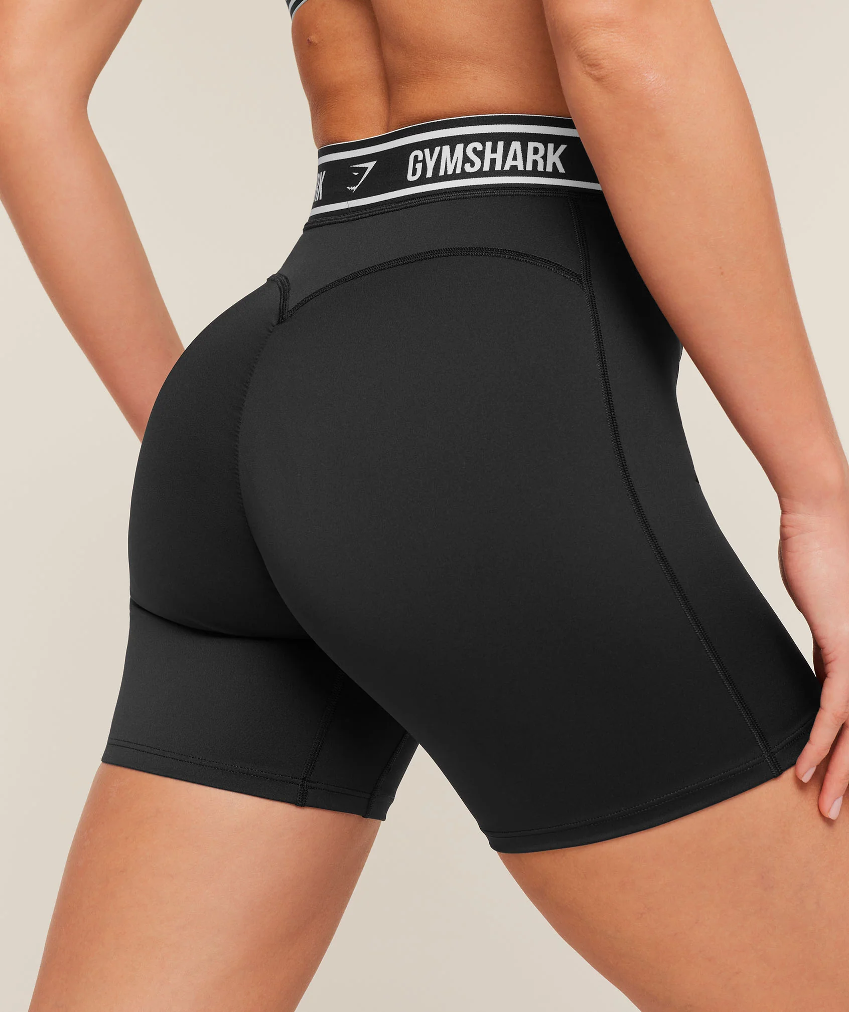 Gymshark Waistband Logo Shorts - Black - Image 5