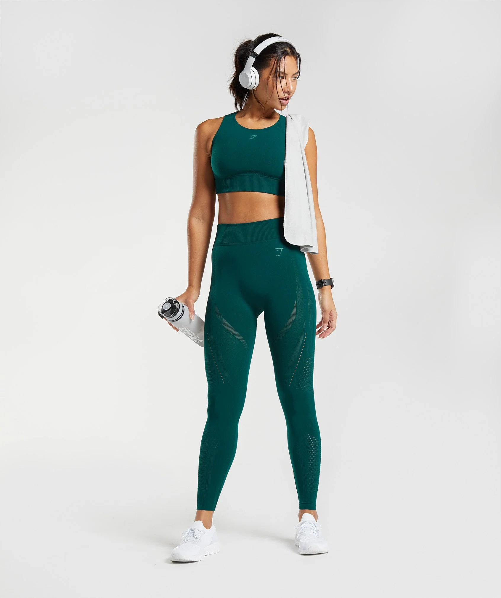 Gymshark Warp Knit Leggings - Woodland Green - Image 4