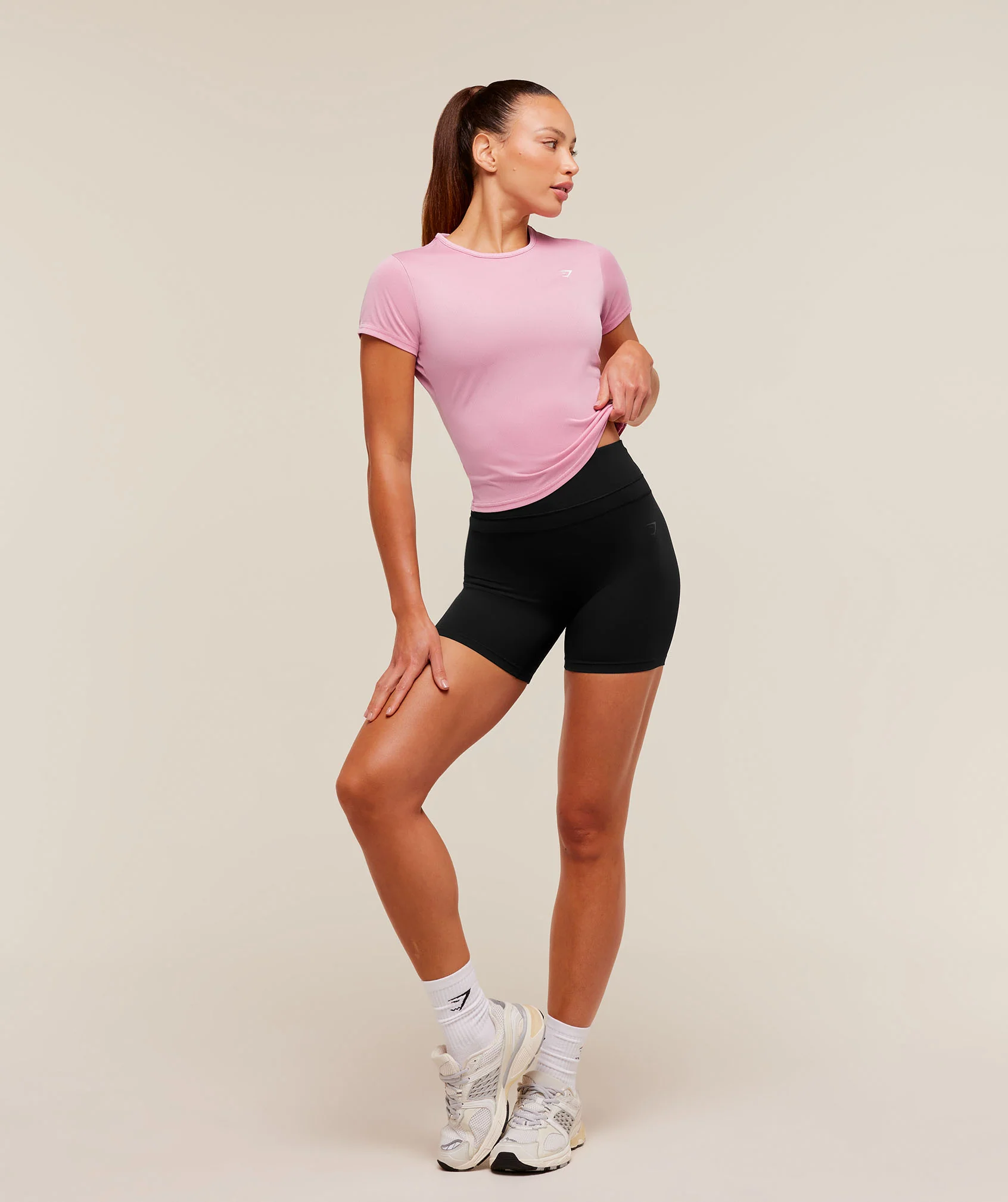Gymshark Washed Pastel Baby Tee - Focus Pink/Wash - Image 4