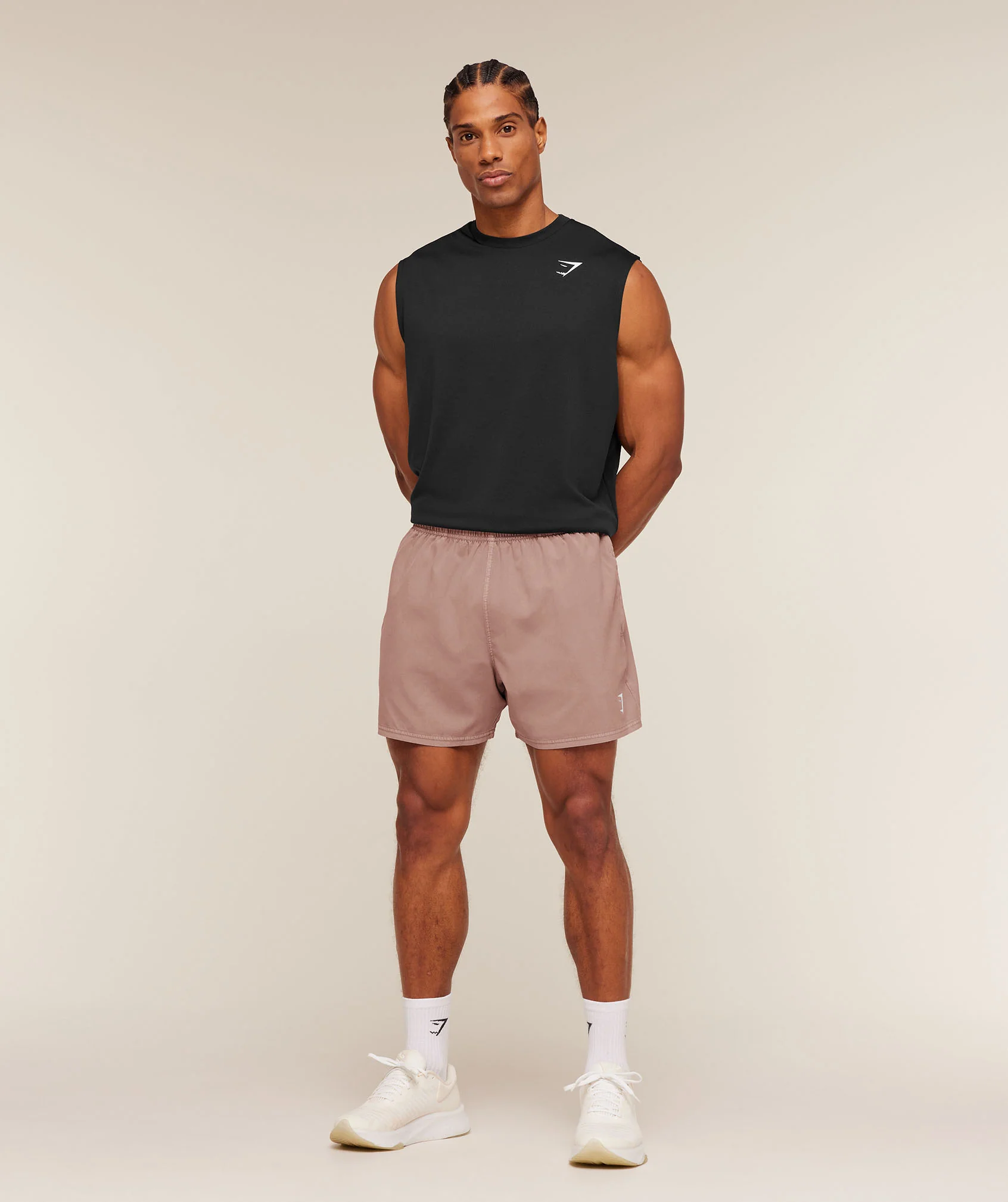 Gymshark Washed Pastels Shorts - Taupe Brown/Wash - Image 4