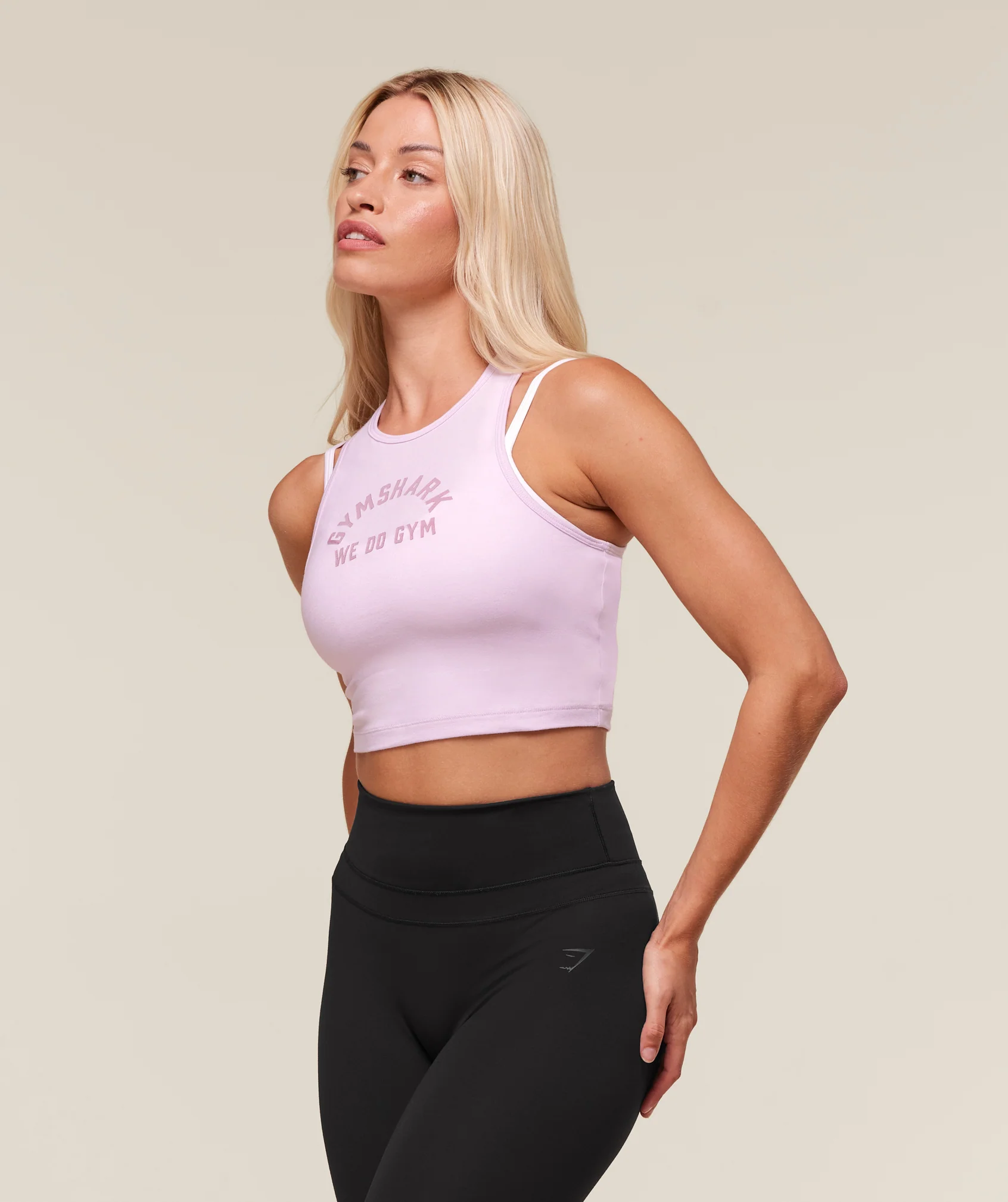 Gymshark We Do Gym Graphic Cropped Tank - Ice Pink - Image 6