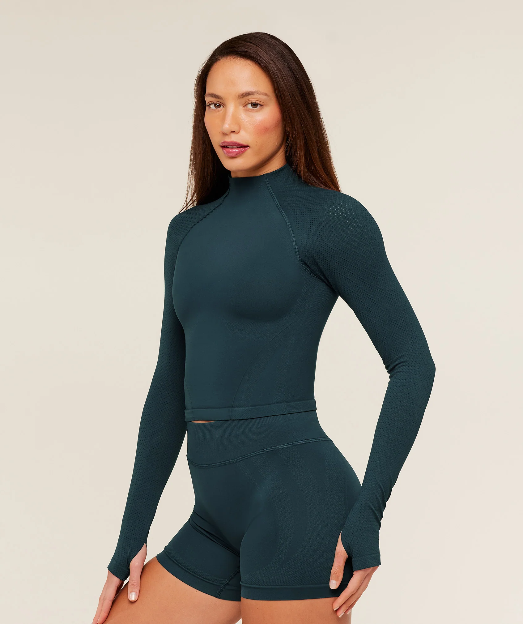 Gymshark Weekend Seamless Long Sleeve Top -  Deep Petrol Blue /  Stealth Blue - Image 3