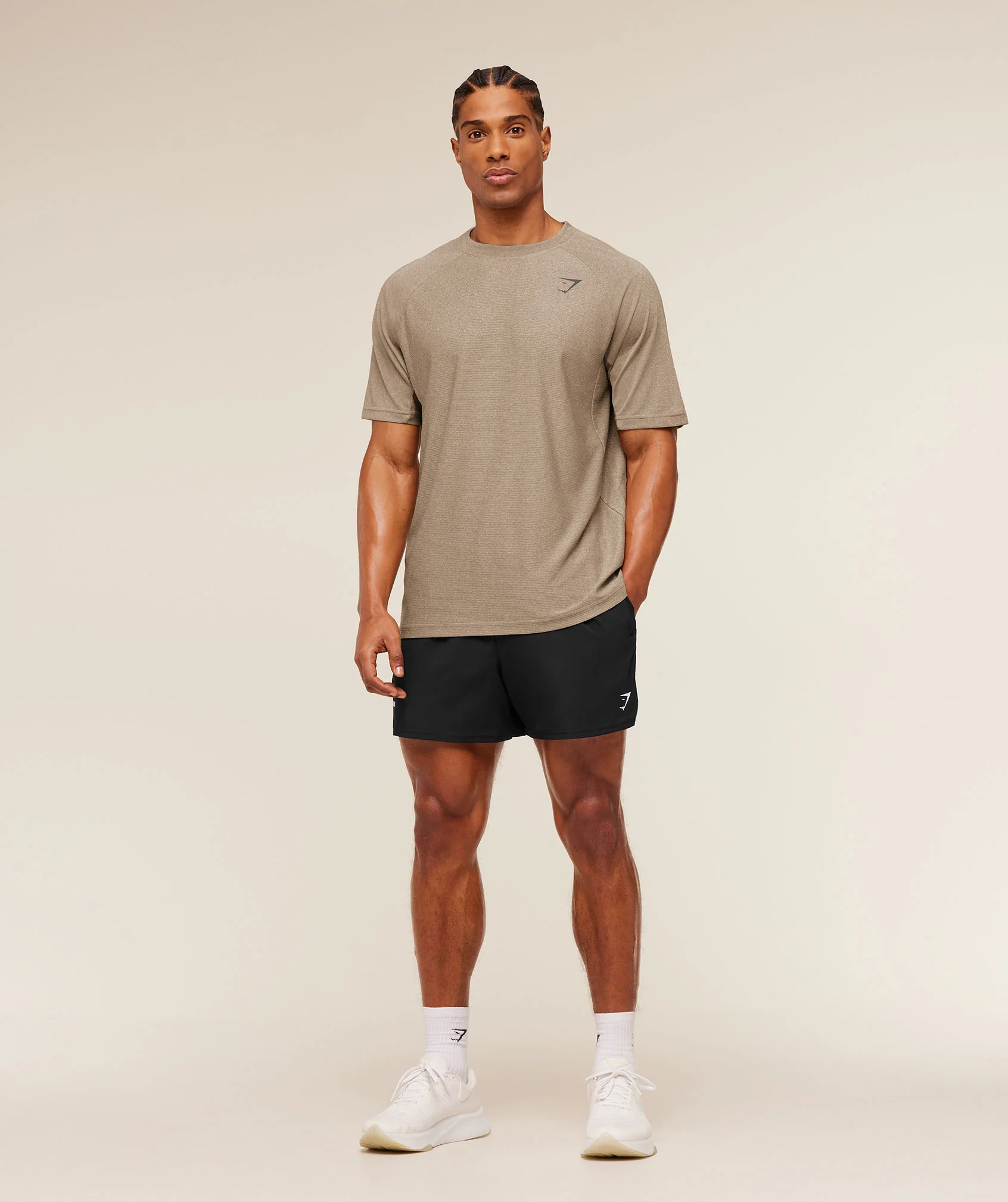 Gymshark Weekend T-Shirt - Cement Brown/Tinted White - Image 4