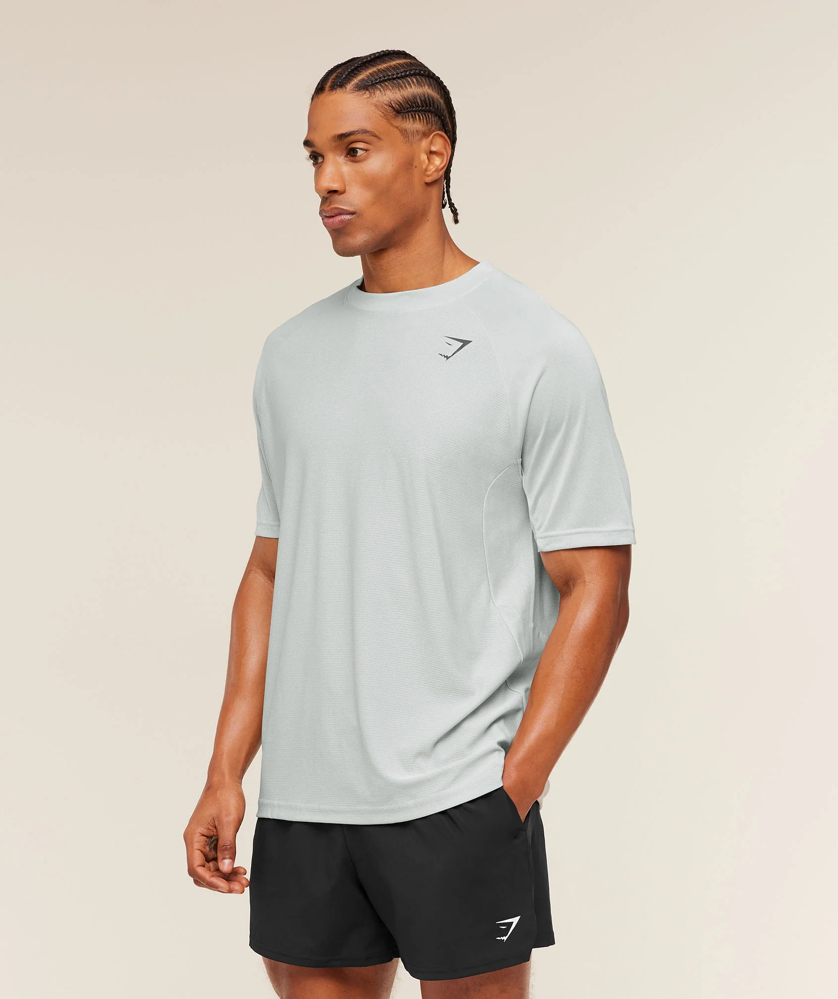 Gymshark Weekend T-Shirt - Light Grey/White - Image 3