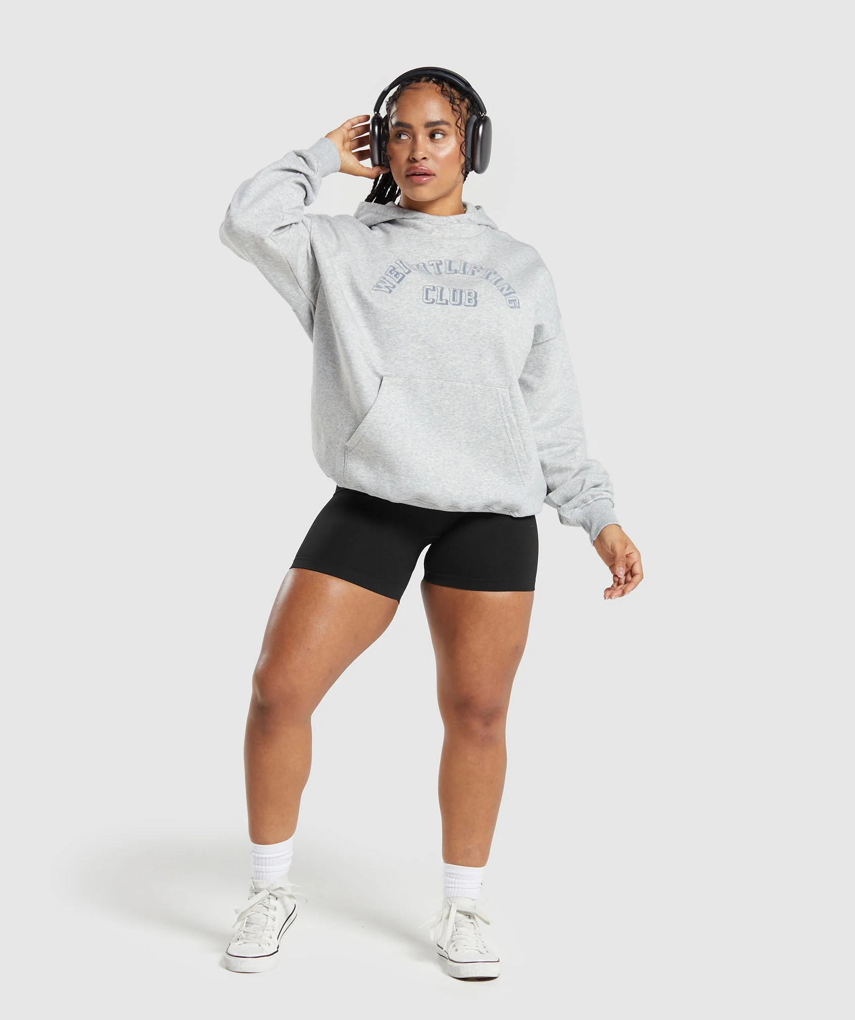Gymshark Weightlifting Oversized Hoodie - Light Grey Core Marl - Image 4
