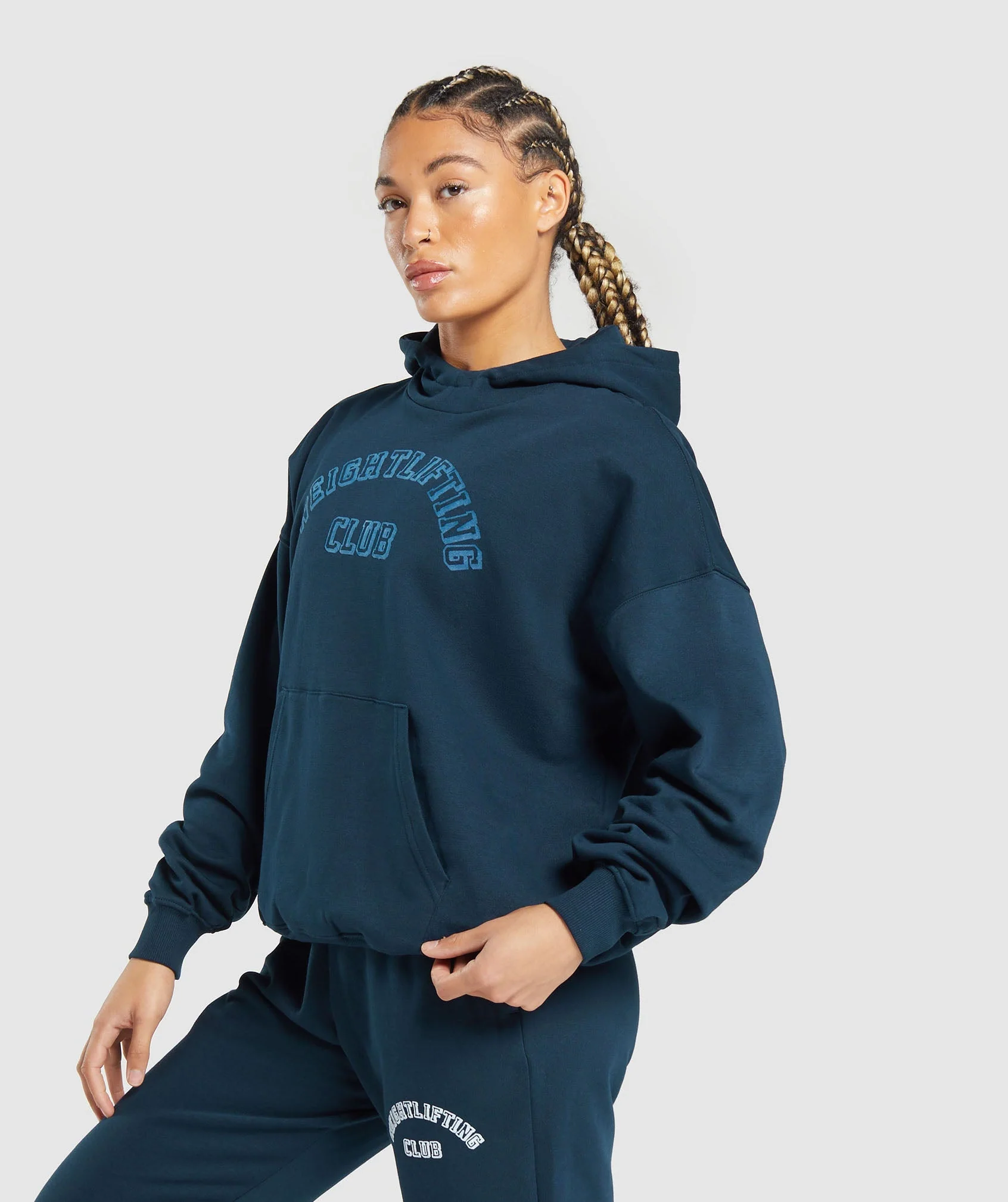 Gymshark Weightlifting Oversized Hoodie - Navy - Image 3