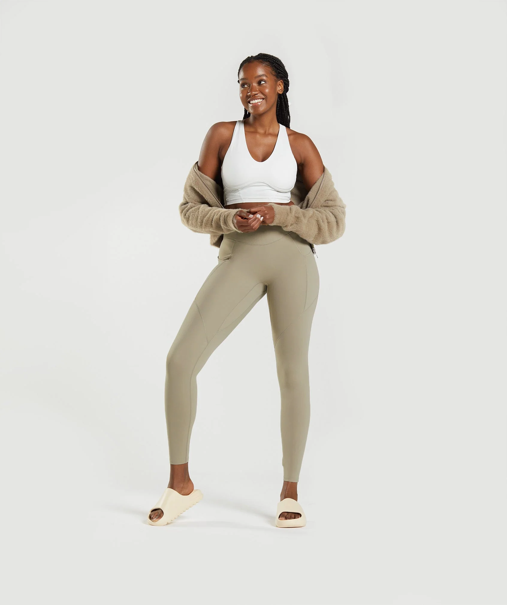 Gymshark Whitney Everyday Pocket Leggings - Cement Brown - Image 4