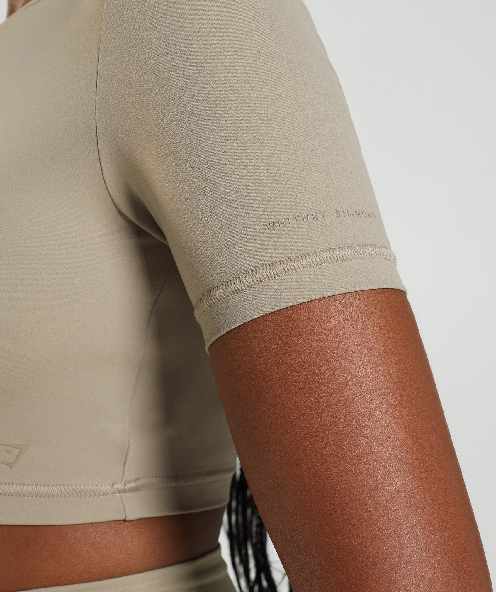 DNU Gymshark Whitney Short Sleeve Crop Top - Cement Brown - Image 7