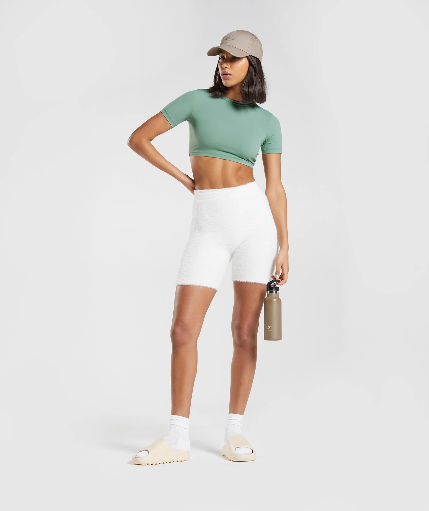 DNU Gymshark Whitney Short Sleeve Crop Top - Leaf Green - Image 4