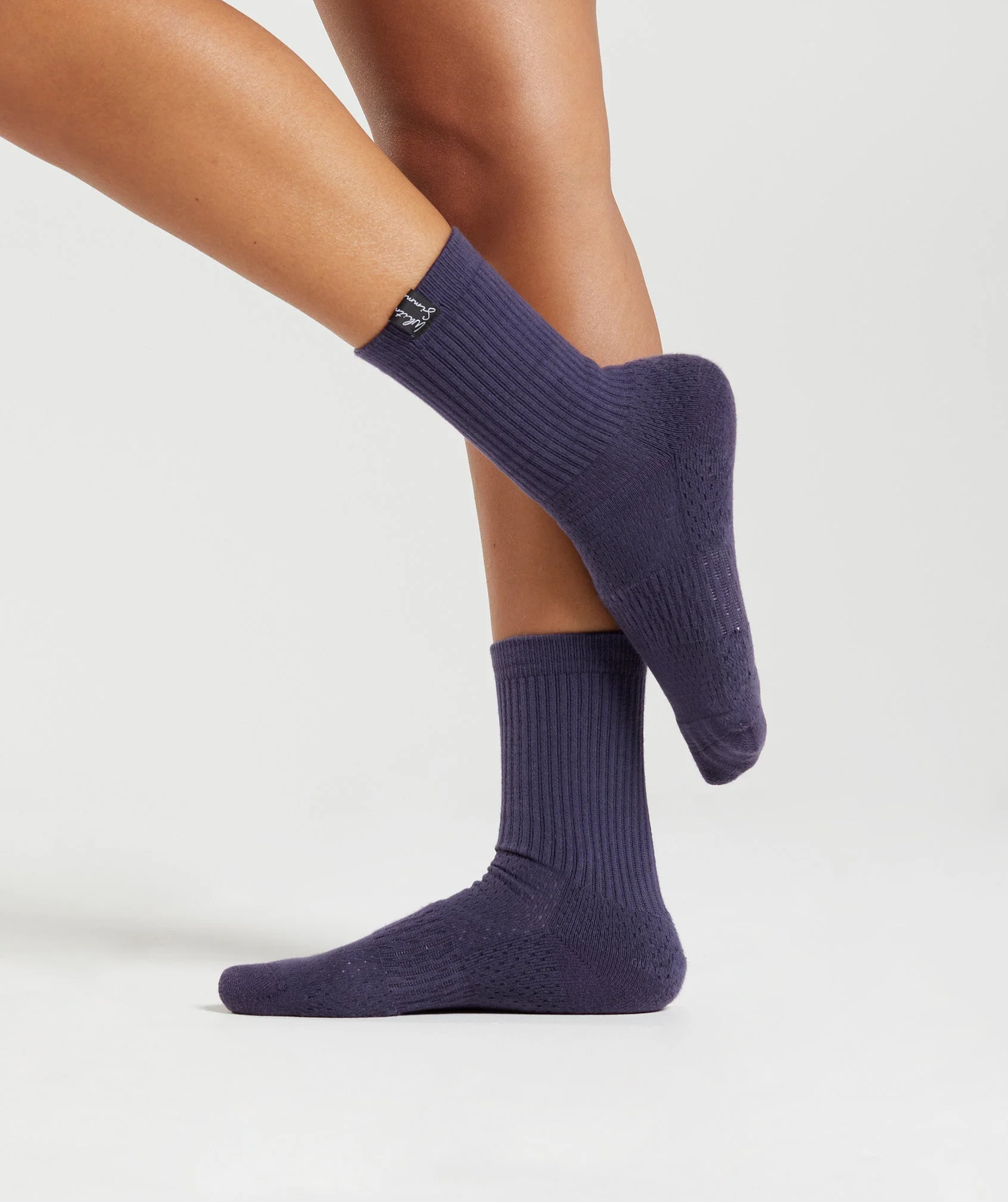 Gymshark Whitney Tab Crew Socks 1pk - Indigo Navy - Image 3