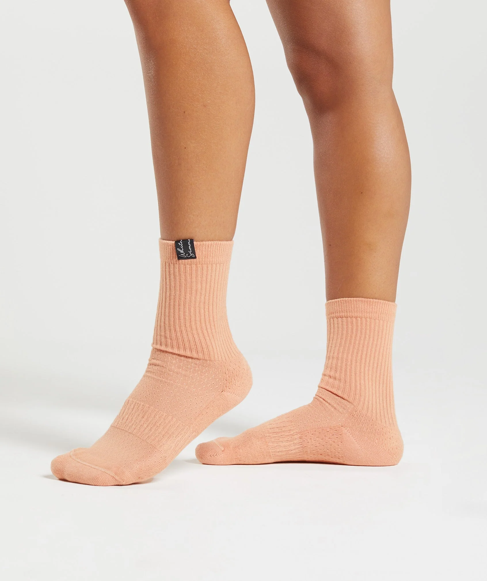 Gymshark Whitney Tab Crew Socks 1pk - Sunset Beige - Image 2