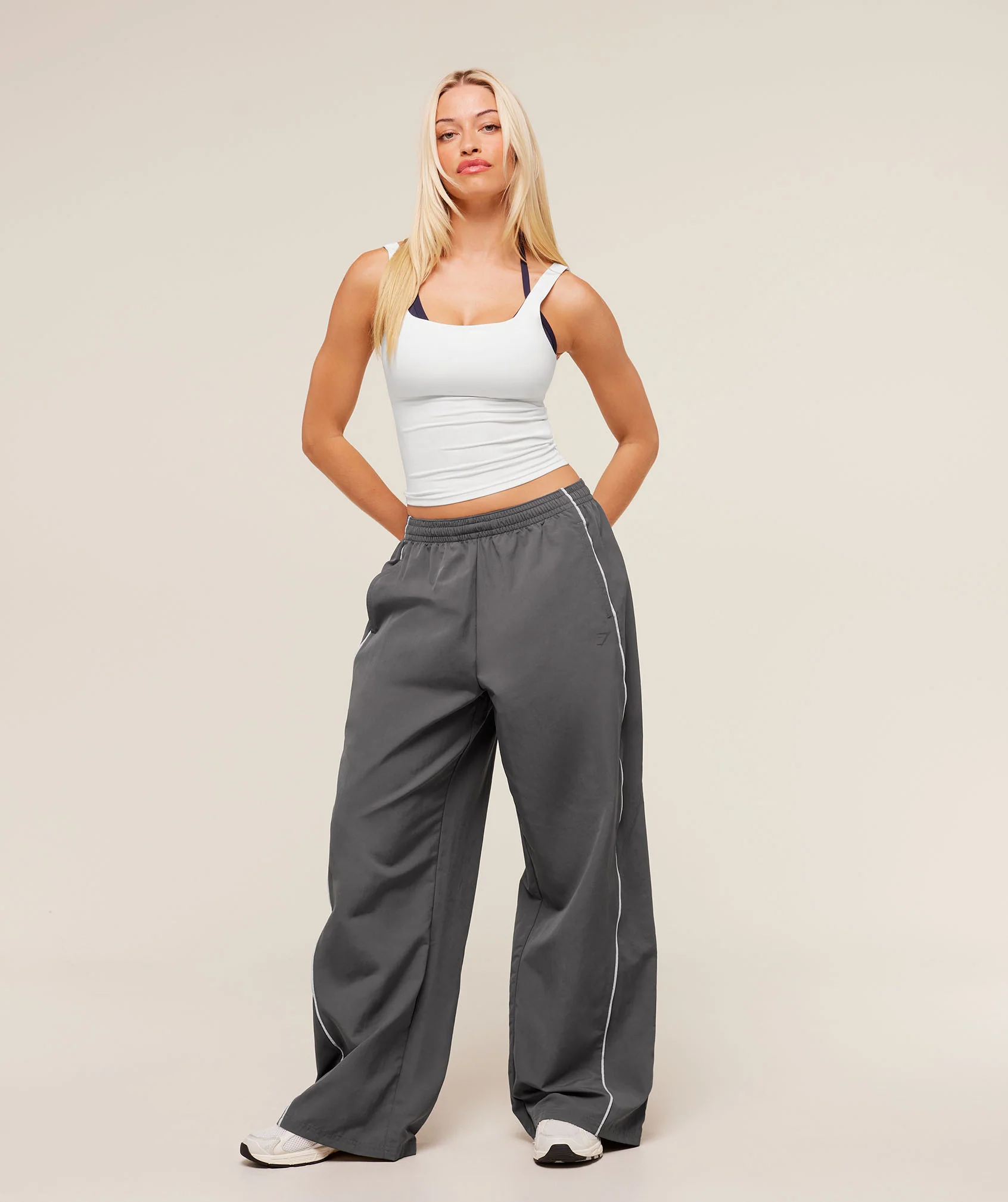 Gymshark Wordmark Track Pants - Graphite Grey - Image 4