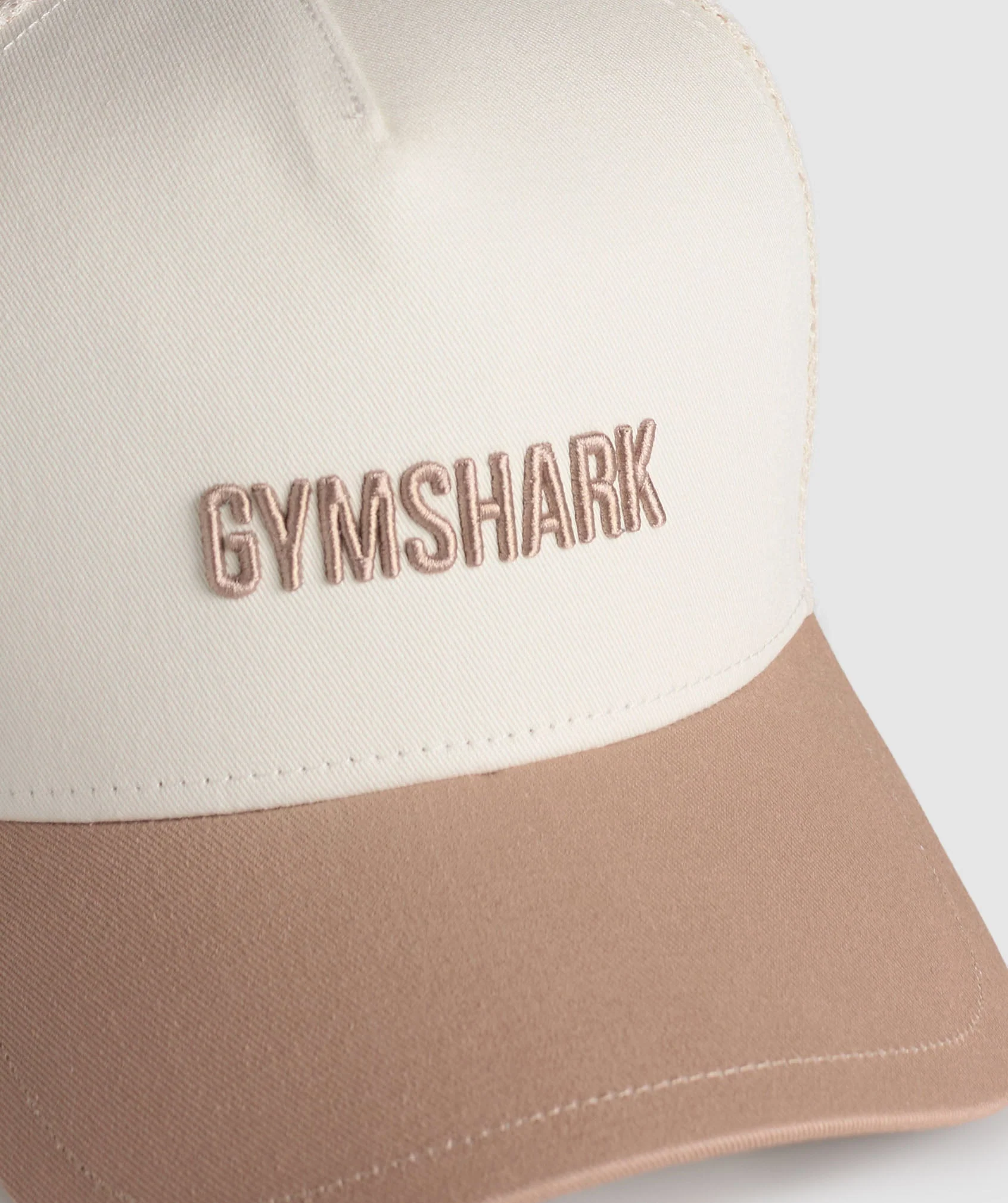 Gymshark Wordmark Trucker Cap - Oat White/Deep Fawn Brown - Image 3