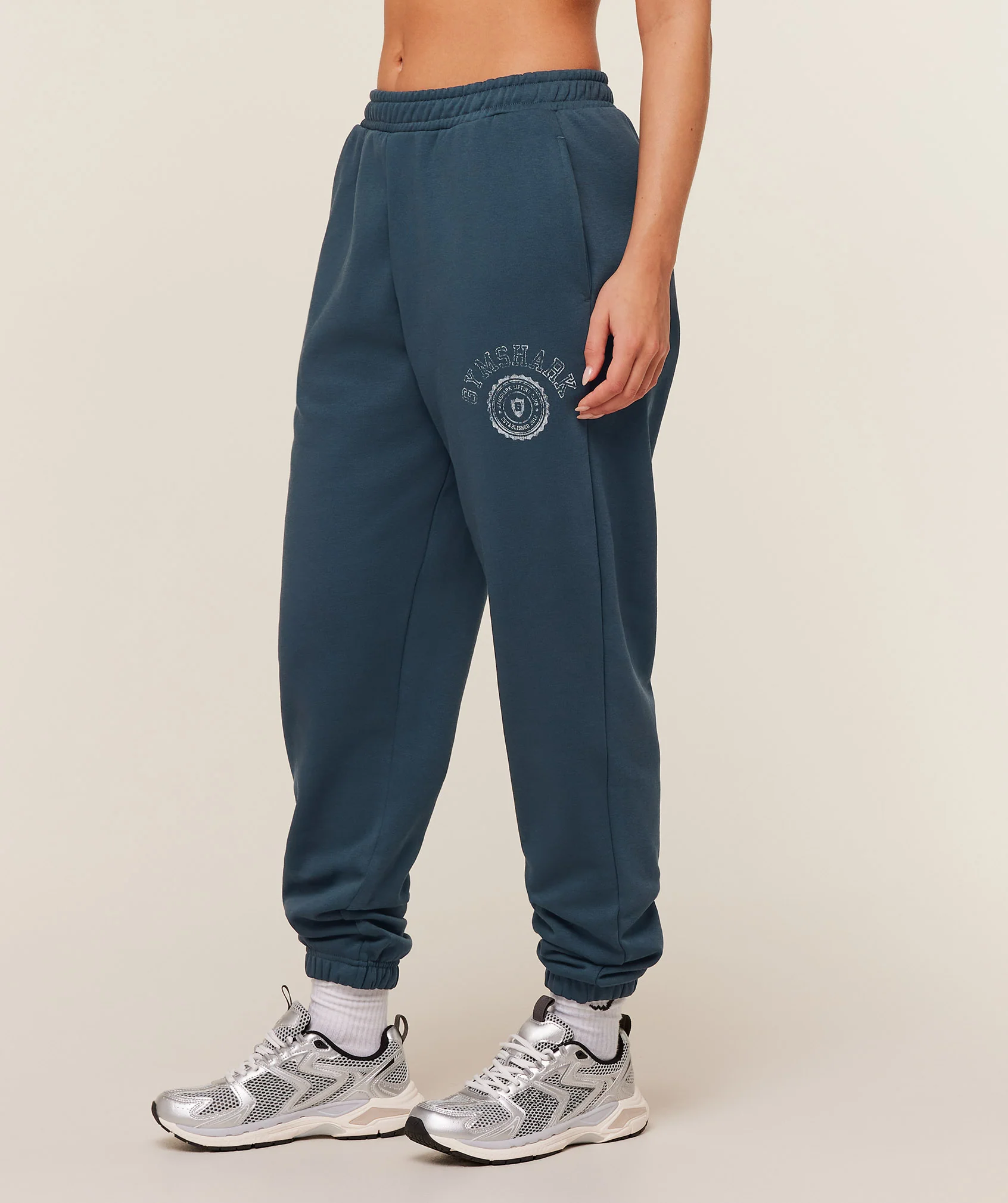 Gymshark Worn Crest Graphic Joggers - GS Stealth Blue - Image 3