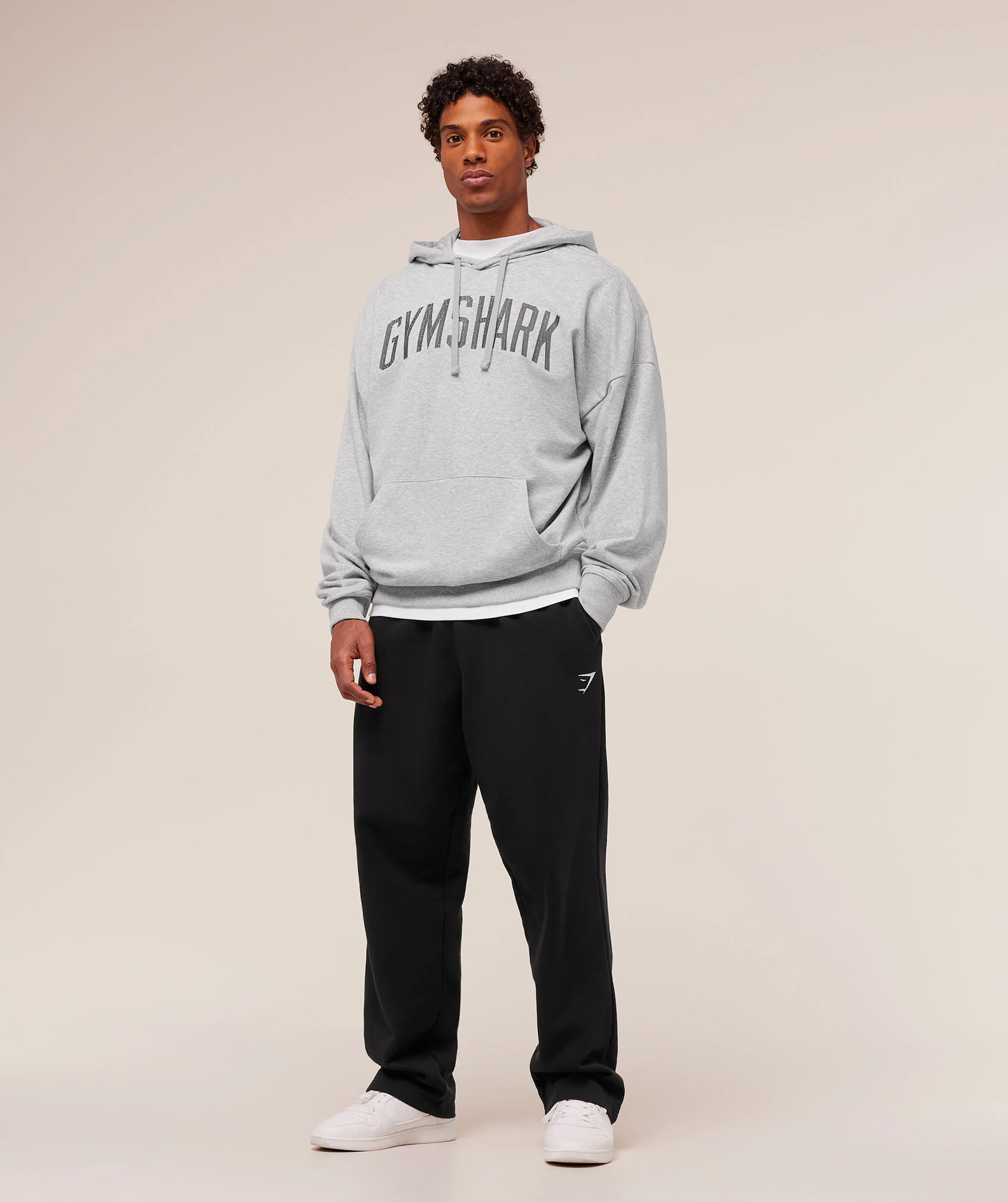 Gymshark Worn Graphic Hoodie - Light Grey Core Marl - Image 4