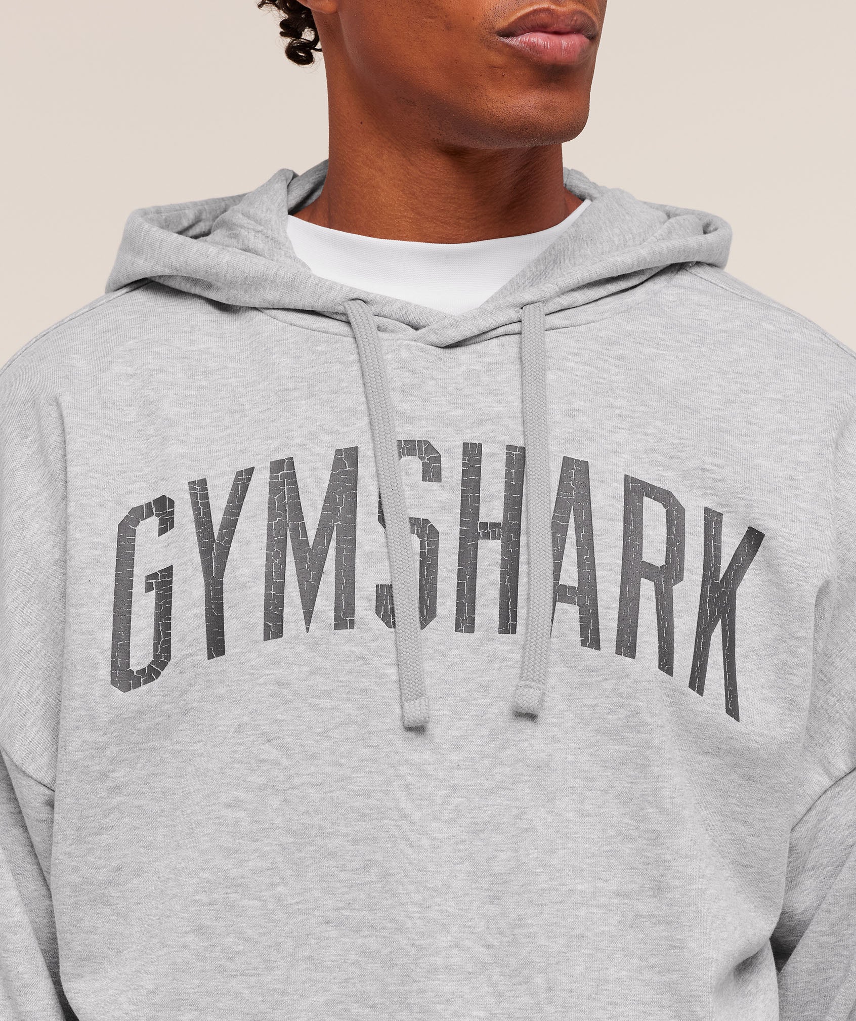 Gymshark Worn Graphic Hoodie - Light Grey Core Marl - Image 5
