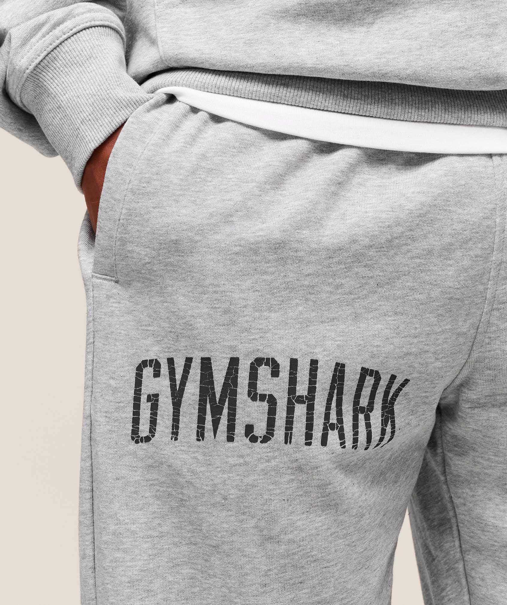 Gymshark Worn Graphic Joggers - Light Grey Core Marl - Image 4