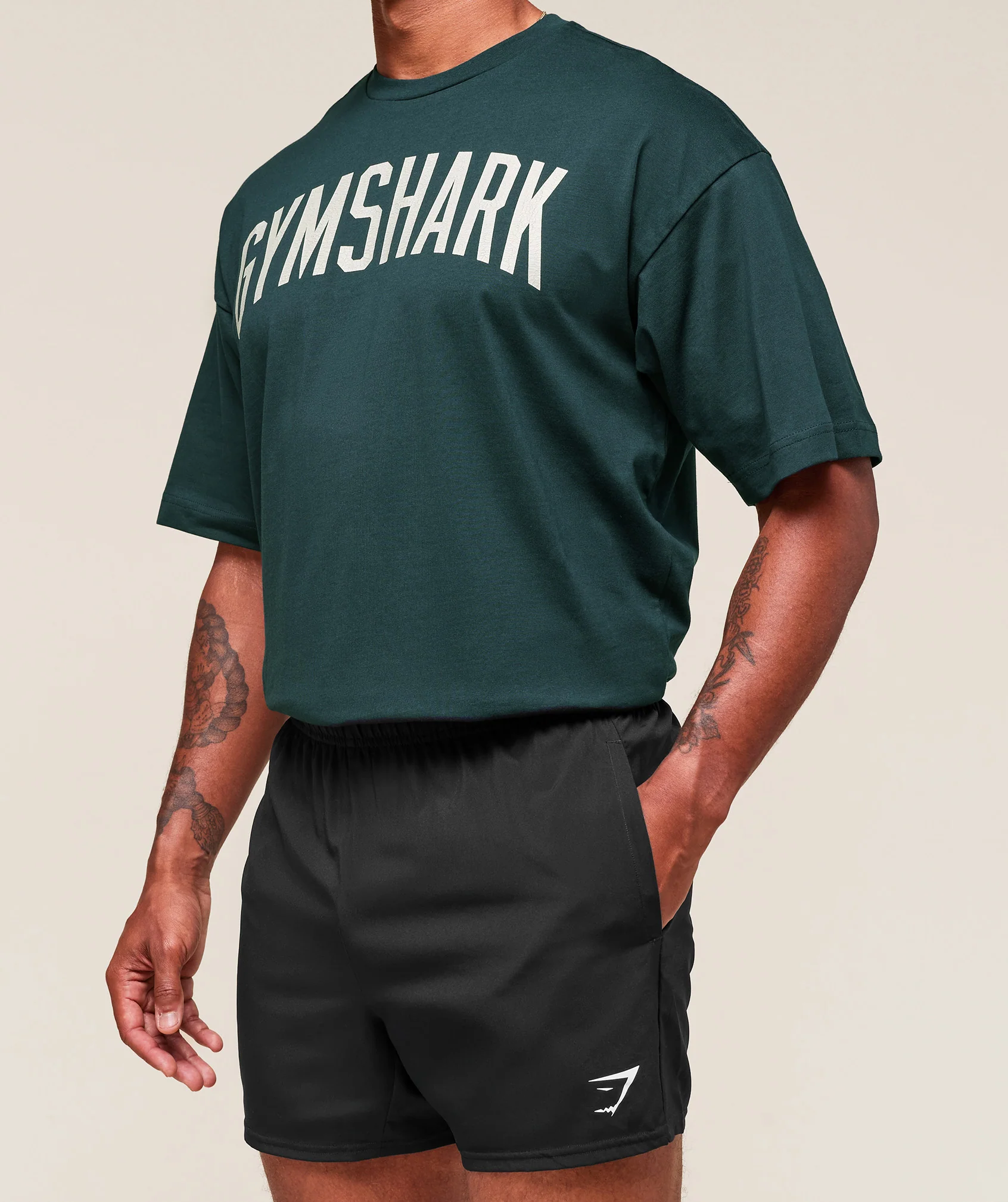 Gymshark Worn Graphic T-Shirt - Deep Petrol Blue - Image 3