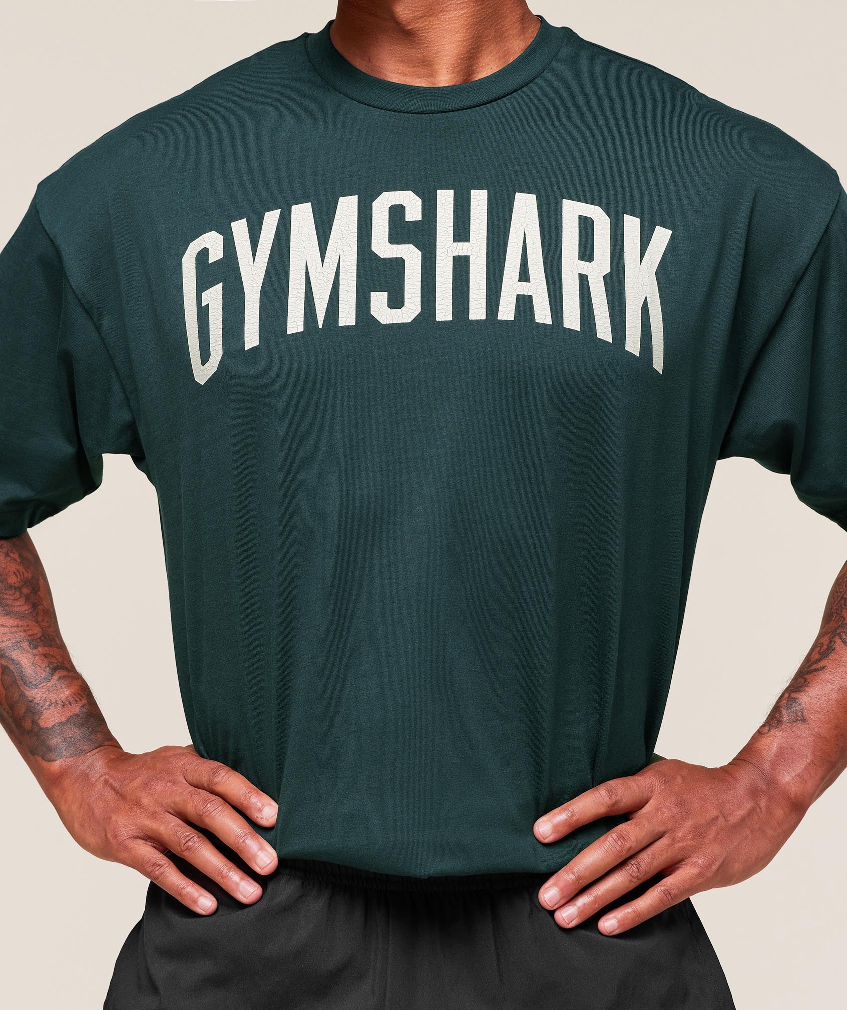 Gymshark Worn Graphic T-Shirt - Deep Petrol Blue - Image 4