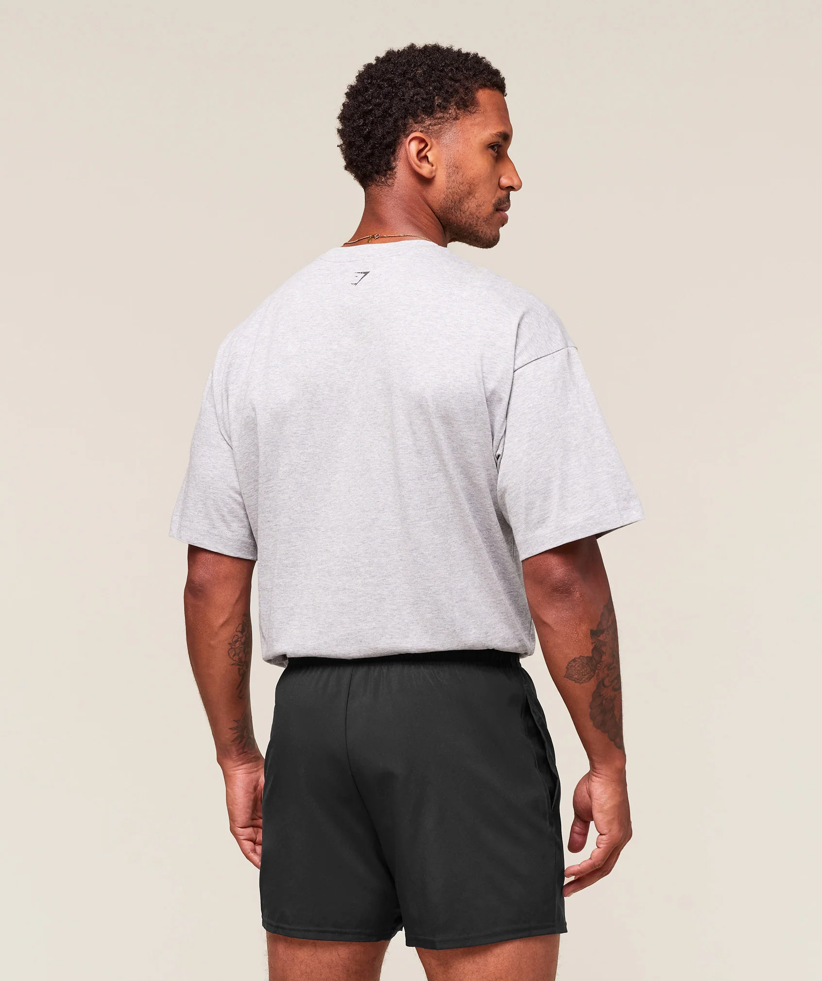 Gymshark Worn Graphic T-Shirt - Light Grey Core Marl - Image 2