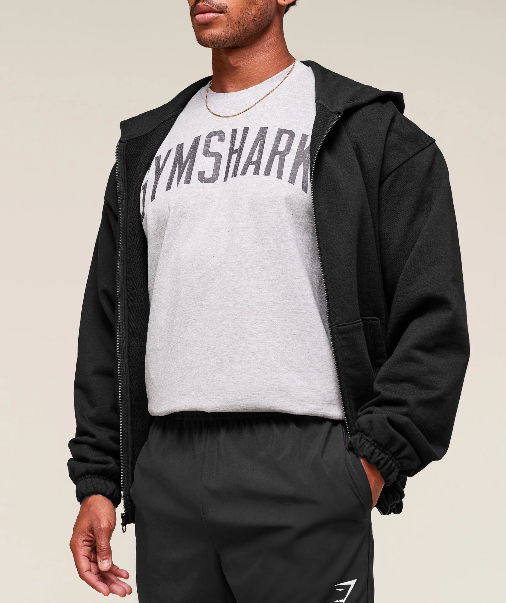 Gymshark Worn Graphic T-Shirt - Light Grey Core Marl - Image 4