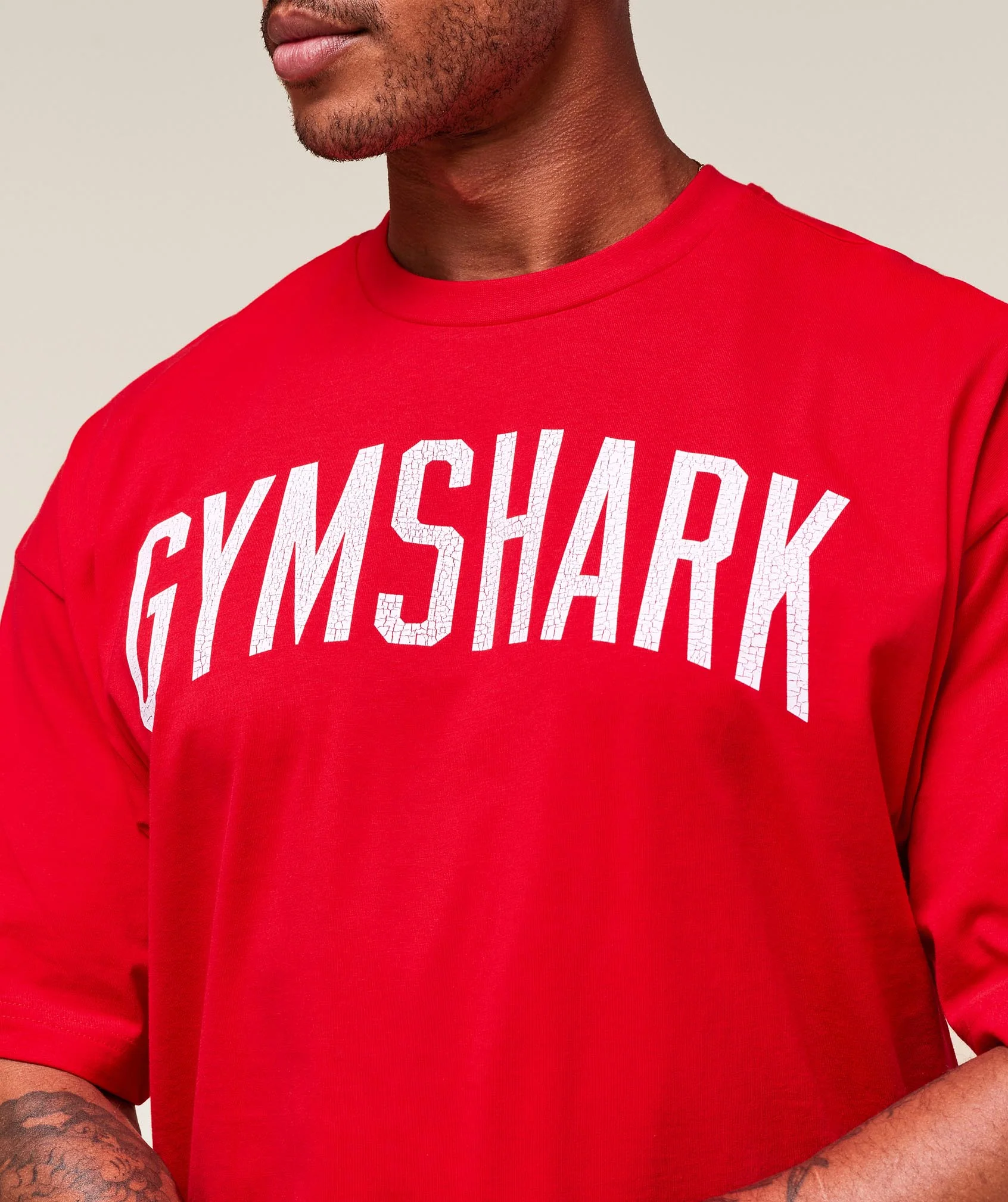 Gymshark Worn Graphic T-Shirt - Athletic Red - Image 4