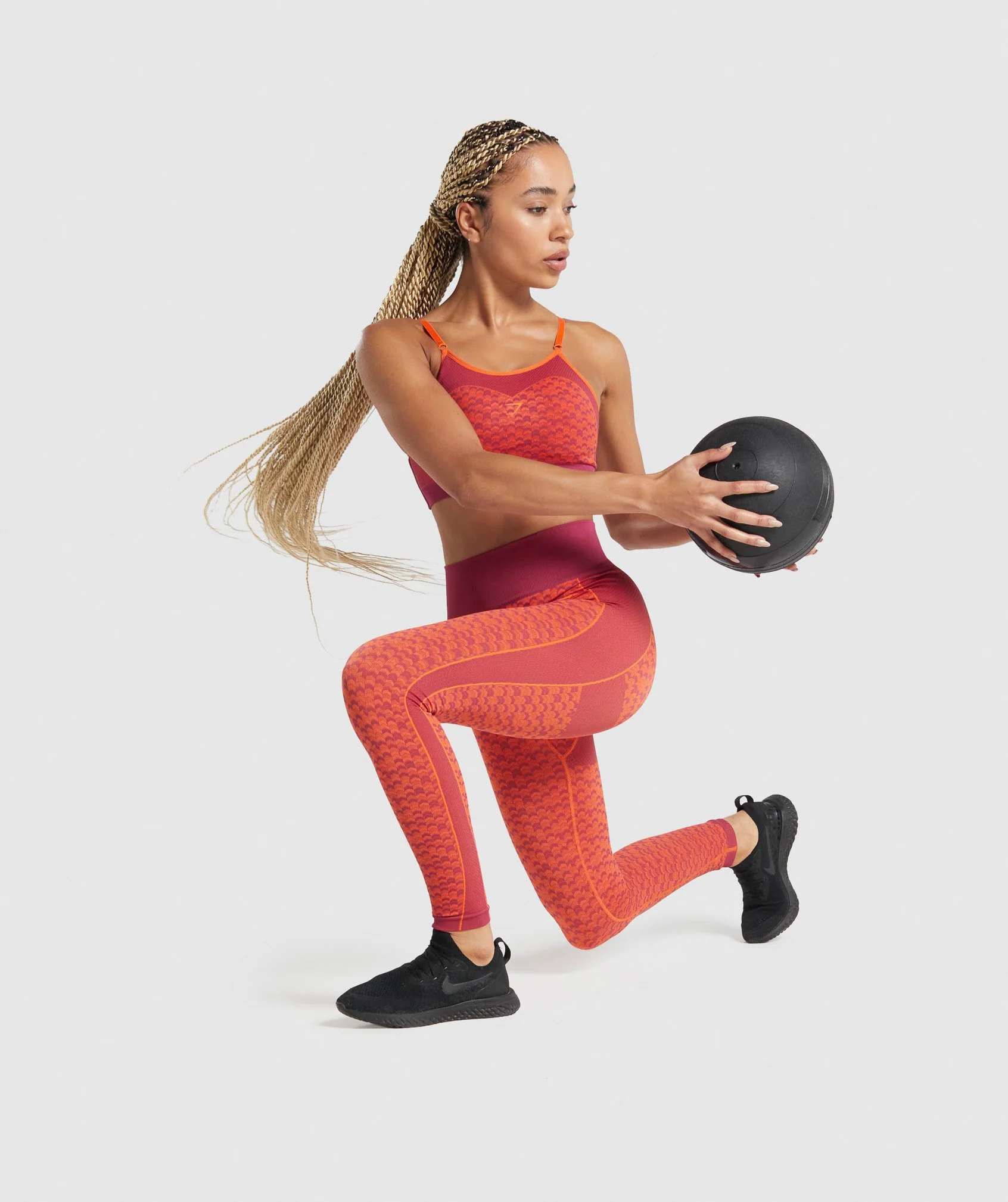 Gymshark WTFlex Seamless High Waisted Leggings - Chevron | Pink - Image 4