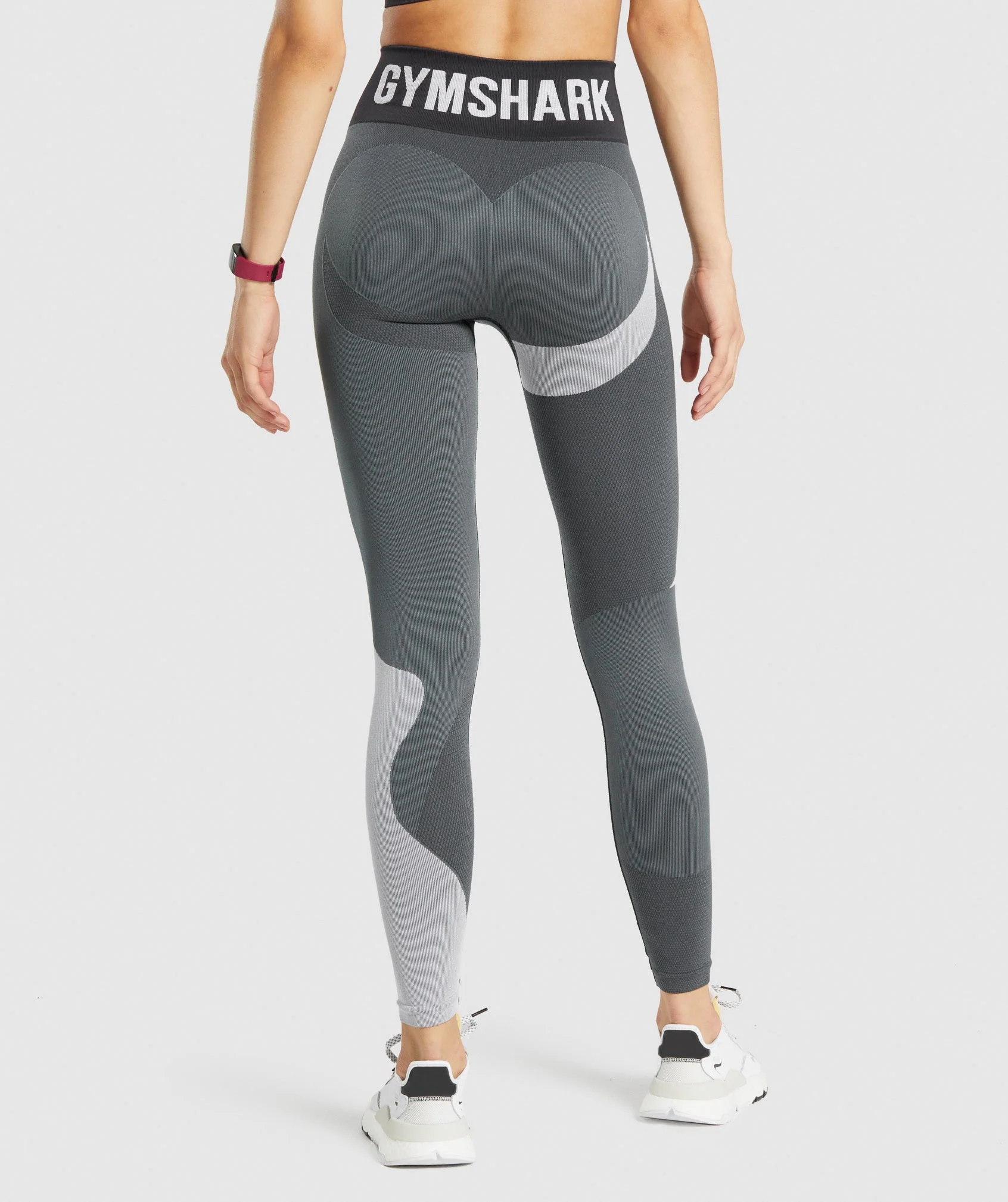 Gymshark WTFlex Seamless High Waisted Leggings - Wavy | Charcoal - Image 2