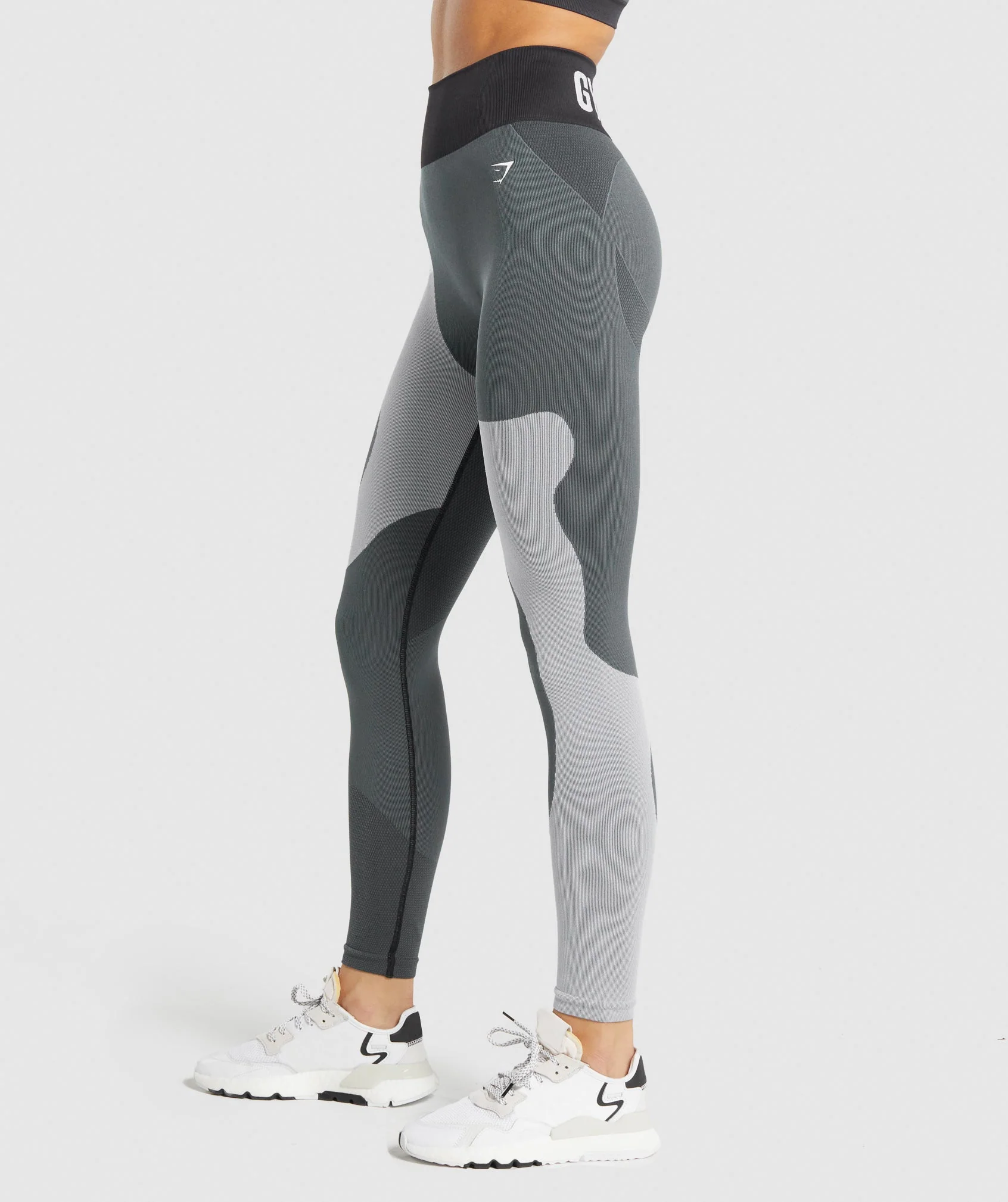 Gymshark WTFlex Seamless High Waisted Leggings - Wavy | Charcoal - Image 3