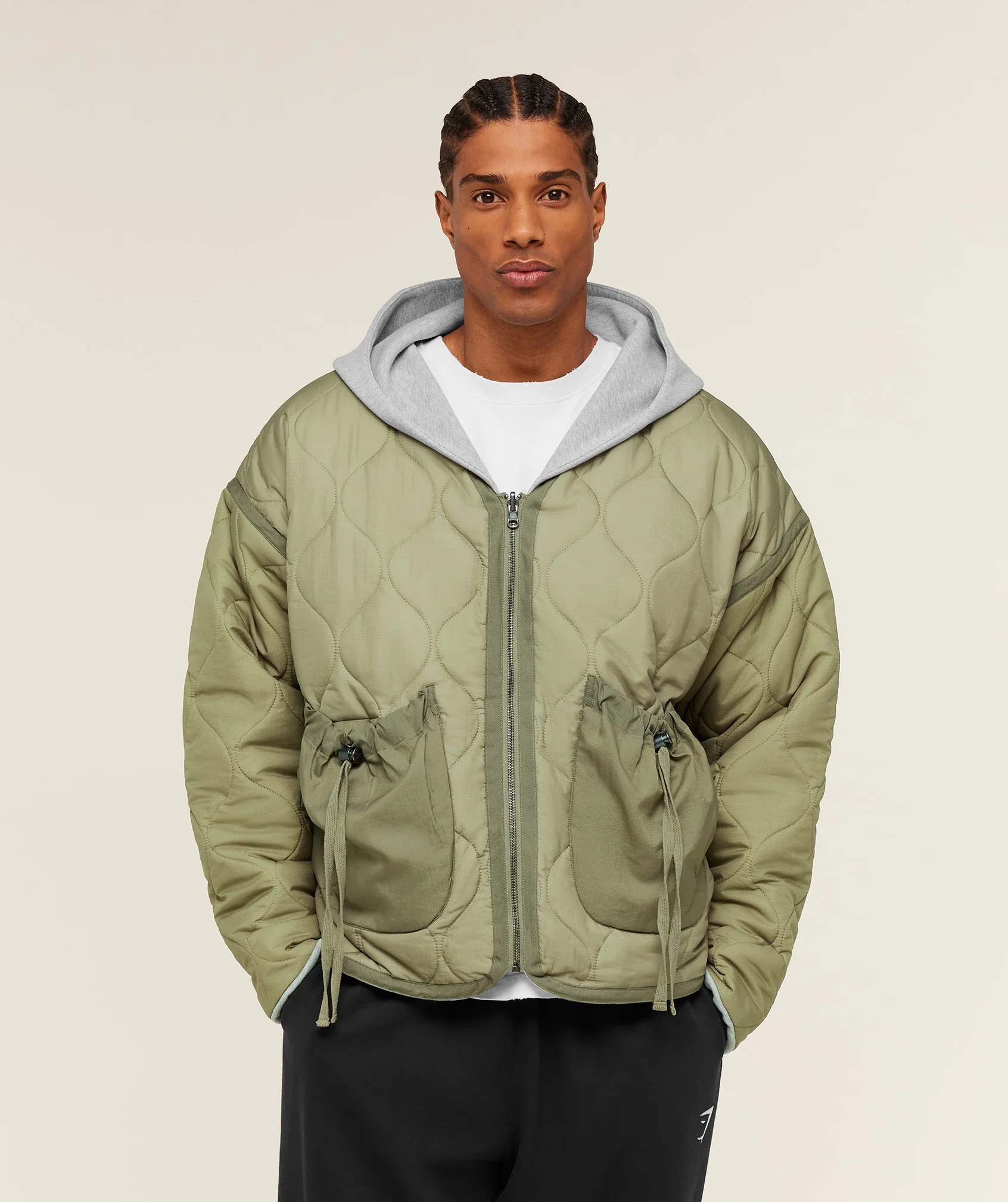 Gymshark x Saalt Studios Jacket - GS Utility Green/GUILLE Core Grey Marl