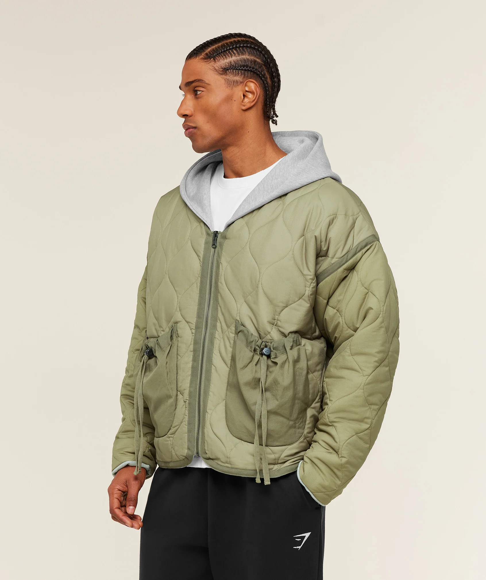 Gymshark x Saalt Studios Jacket - GS Utility Green/GUILLE Core Grey Marl - Image 4