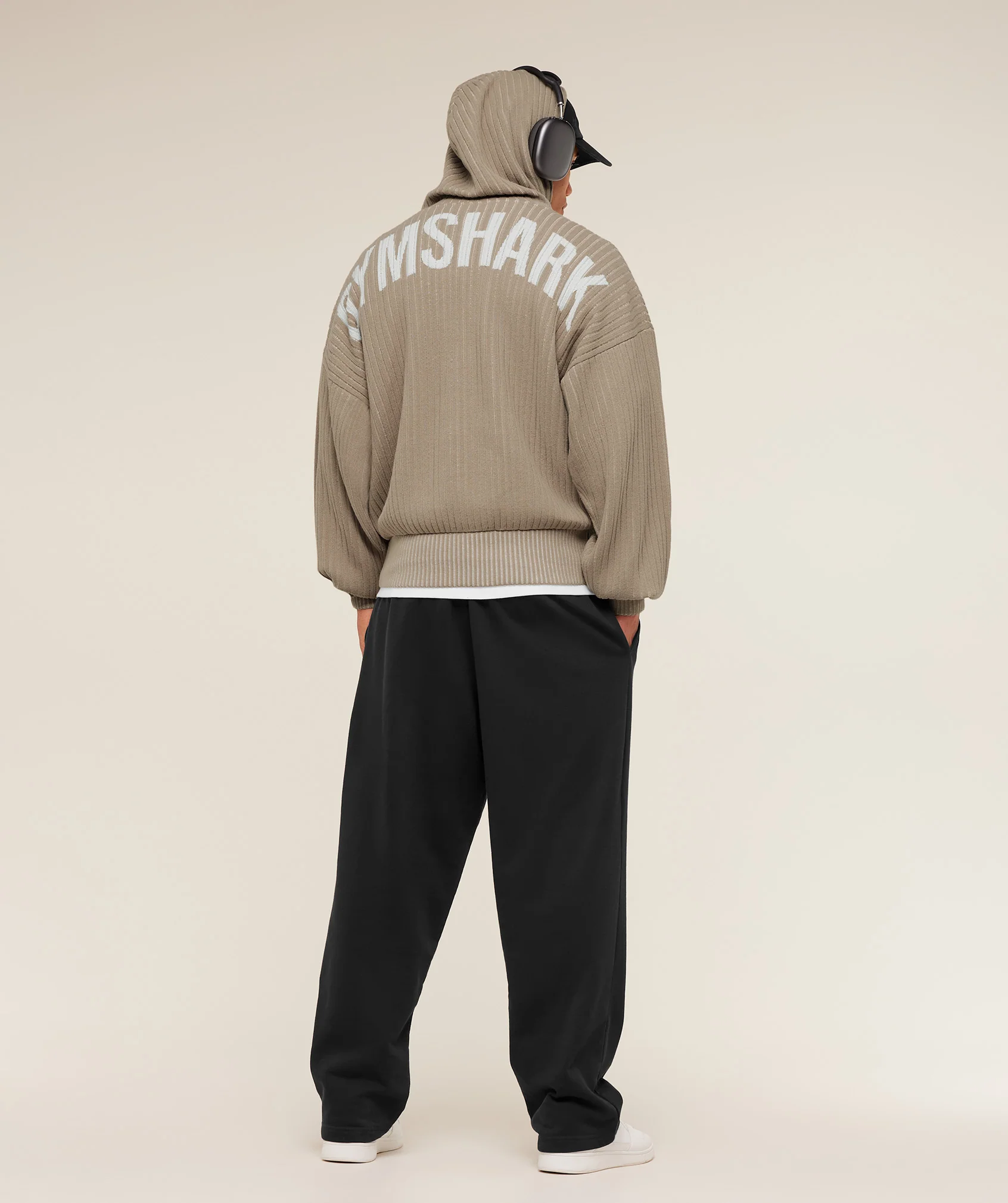 Gymshark x Saalt Studios Knitted Hoodie - Cement Brown/Oat White - Image 5