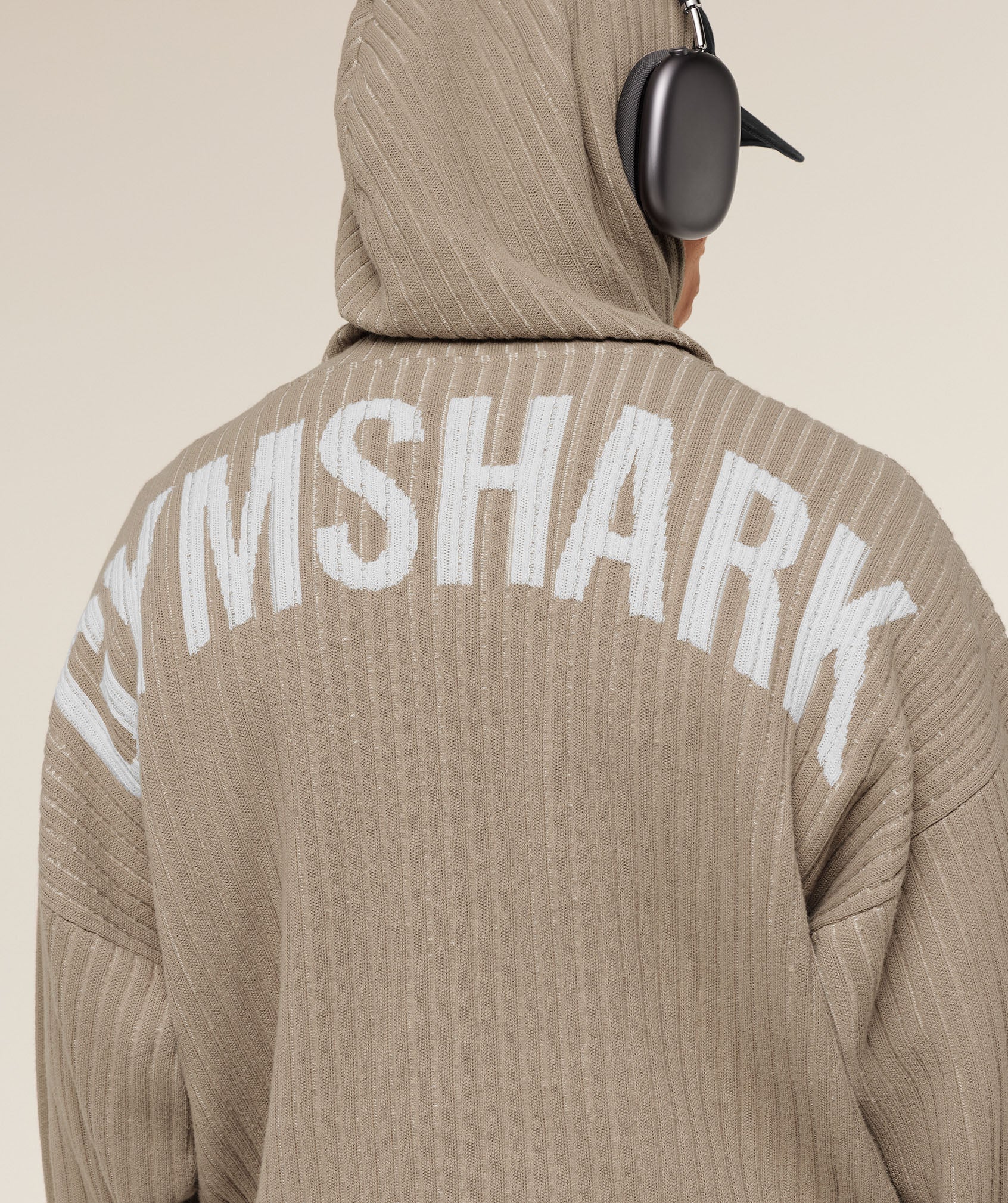 Gymshark x Saalt Studios Knitted Hoodie - Cement Brown/Oat White - Image 6