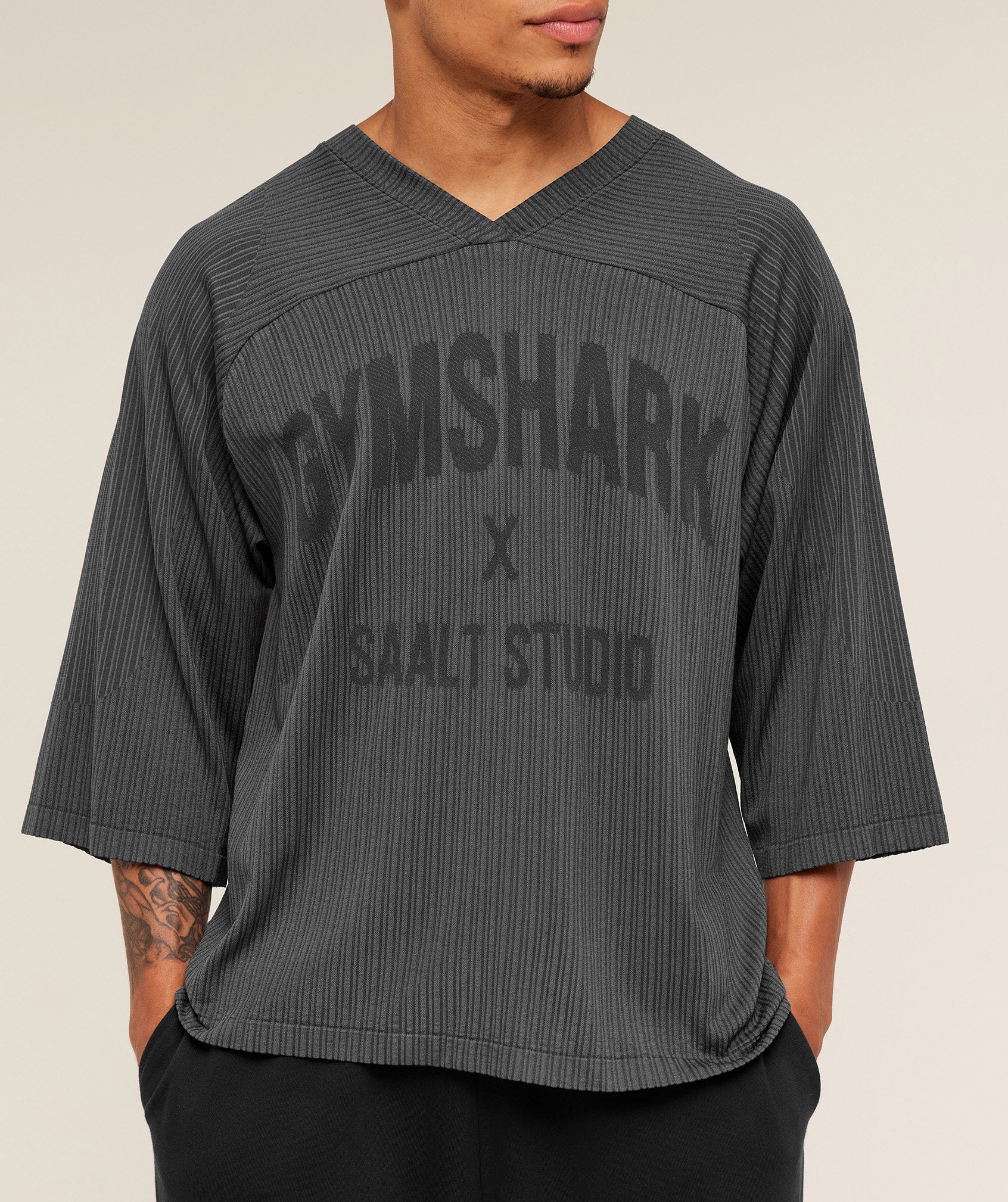 Gymshark x Saalt Studios Seamless Jersey - GS Asphalt Grey/GS Pitch Grey - Image 6