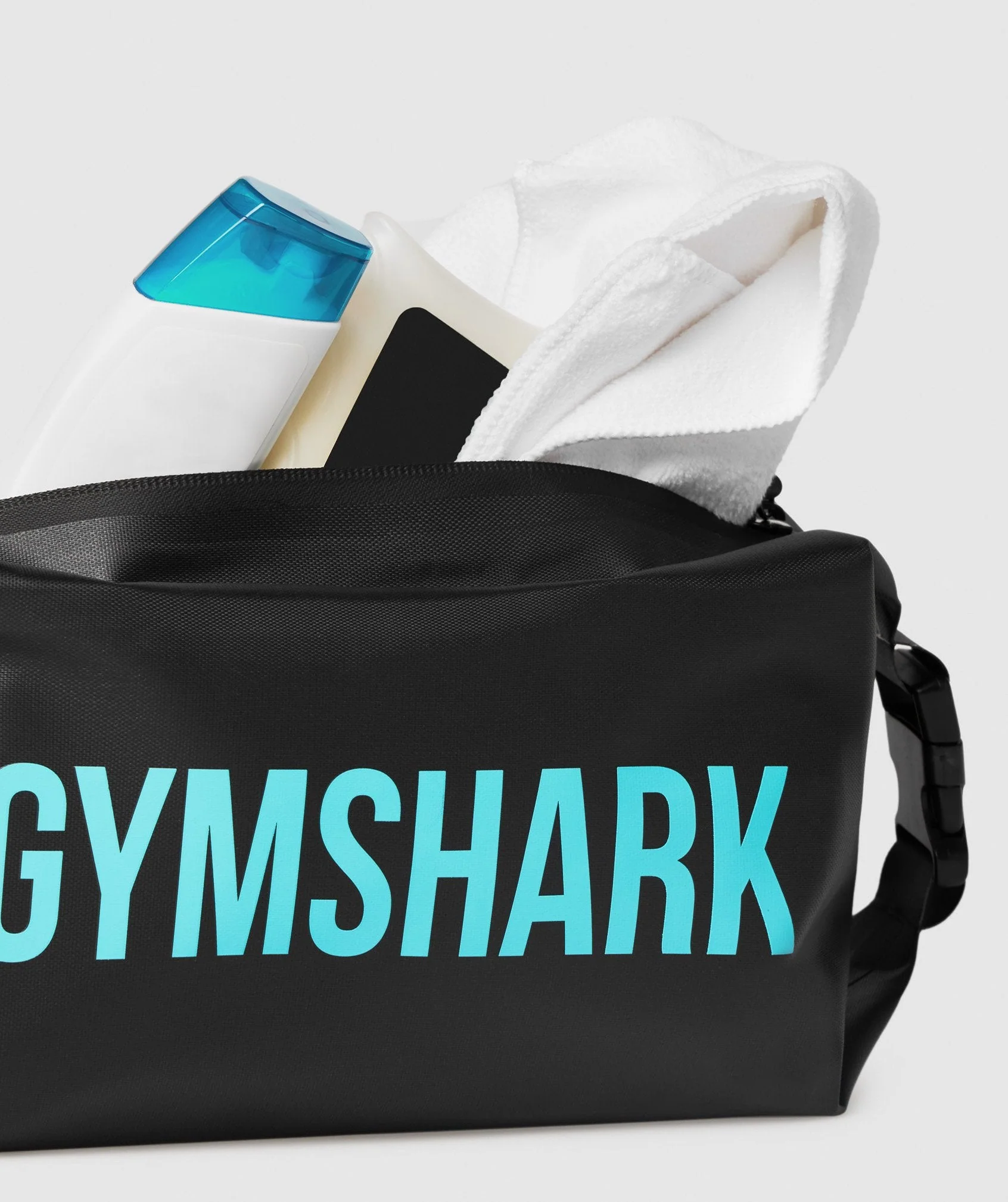 Gymshark X-Series Toiletry Bag - Black/Light Blue - Image 2
