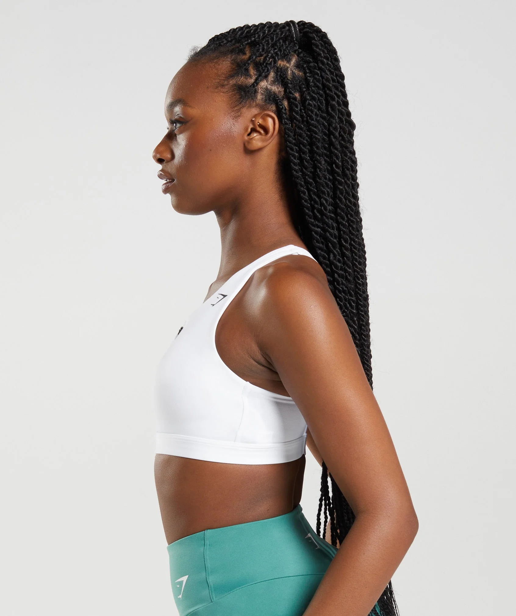 Gymshark Zip Up Sports Bra - White - Image 3