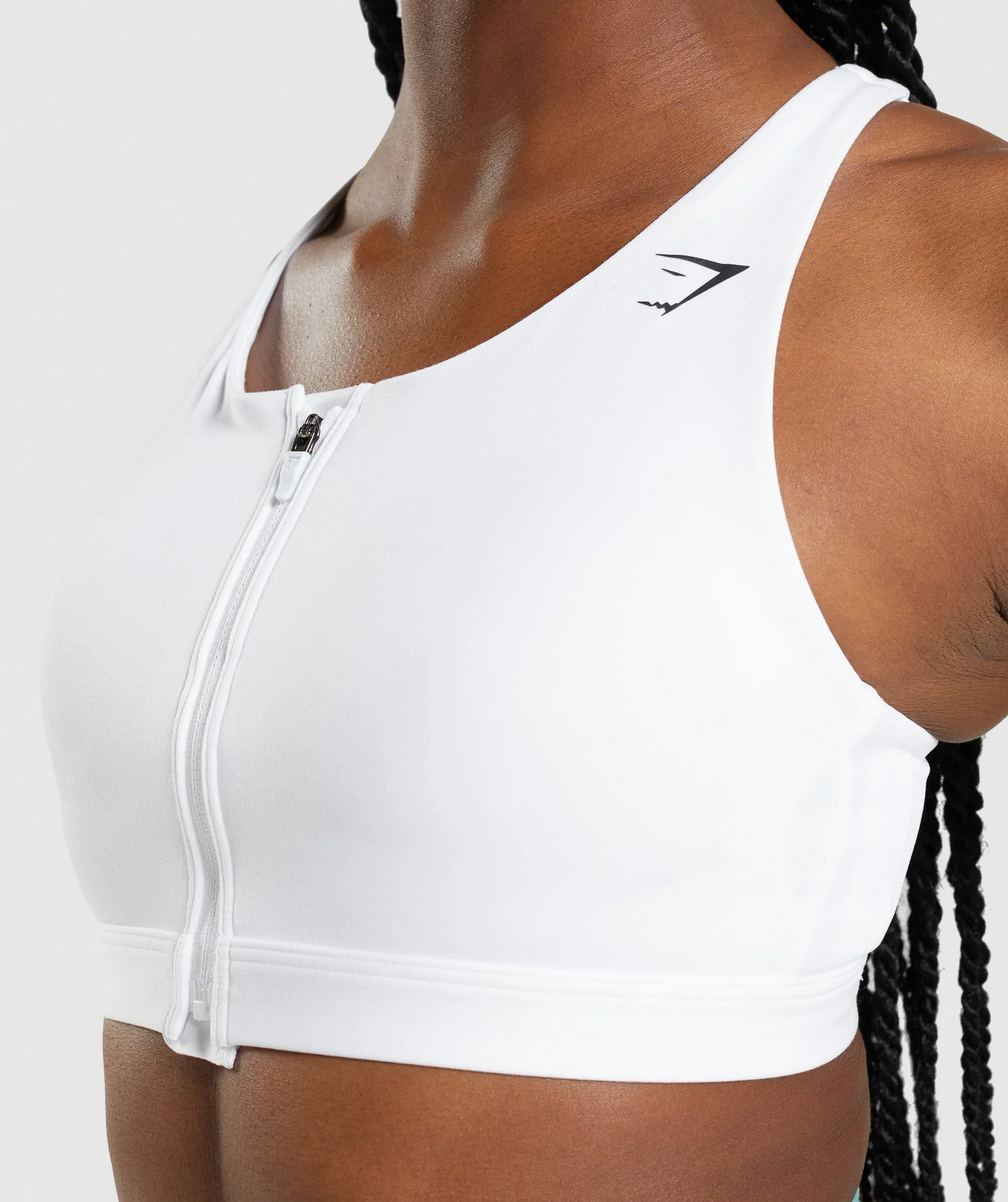 Gymshark Zip Up Sports Bra - White - Image 6